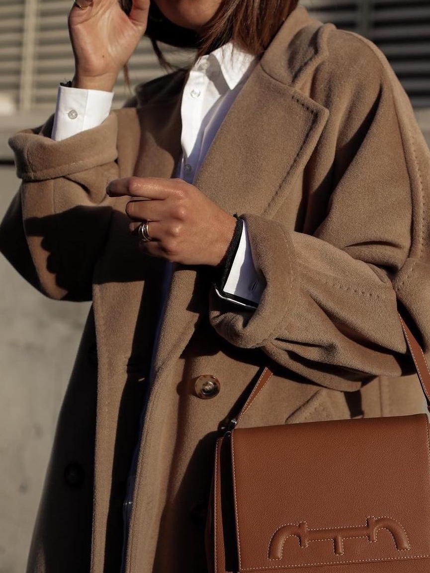(W) Max Mara Madame 101801 Icon Coat Camel 착용 스타일 - 6