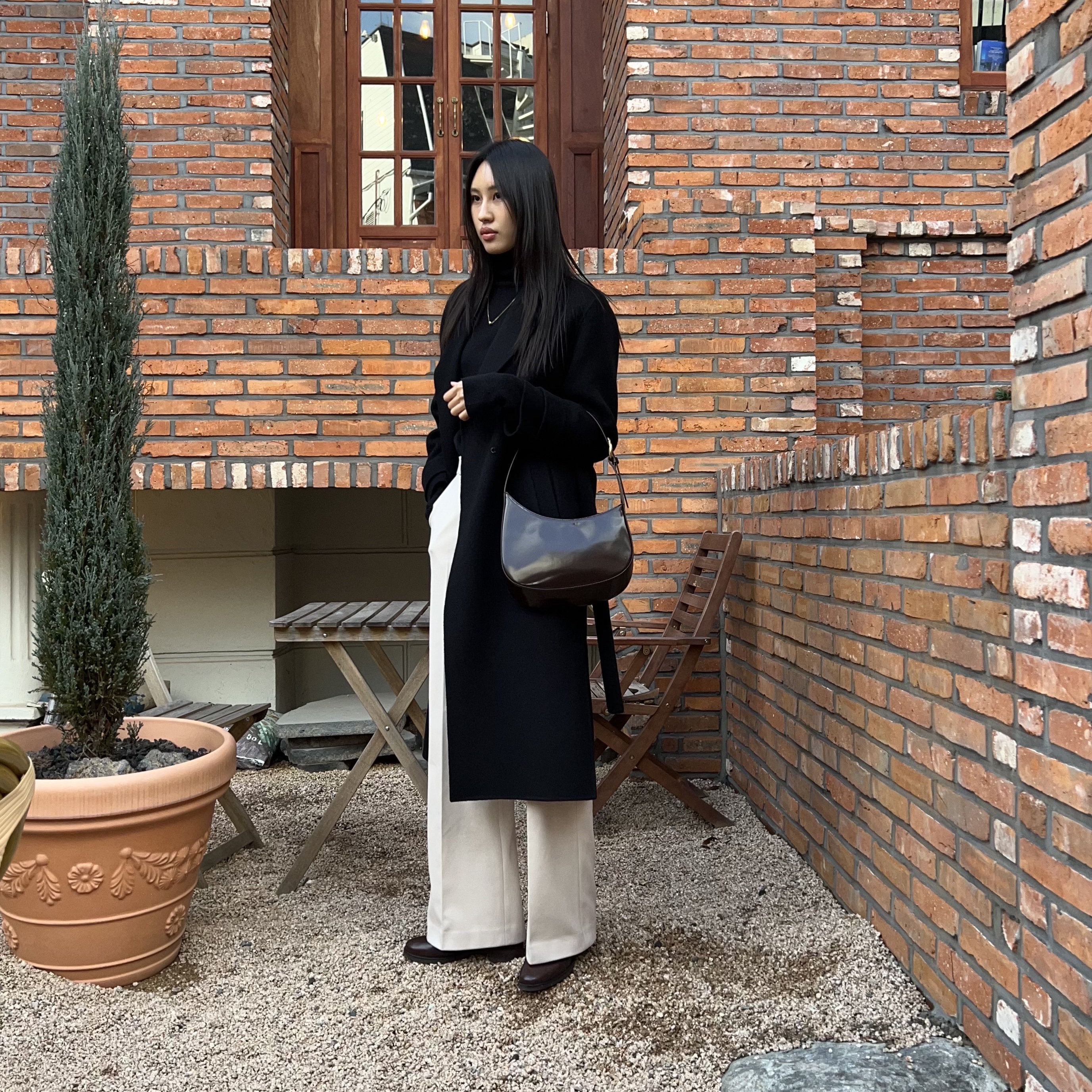 Porta Women Suede Stitch Western Long Boots Brown, (W) S Max Mara Esturia Long Wool Coat Black 착용 스타일 - 1