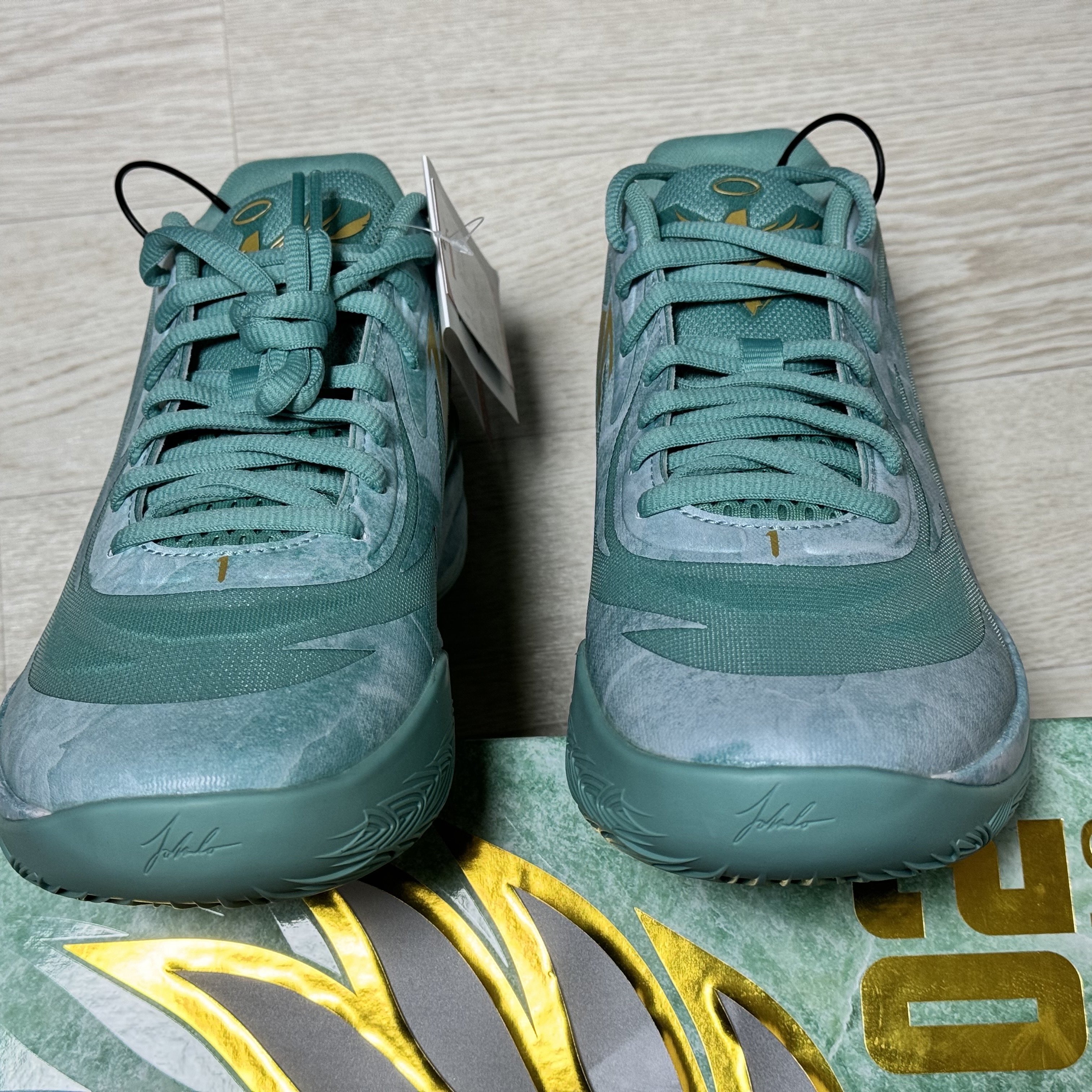 Puma MB.02 Lamelo Ball Lake Green 착용 스타일 - 3