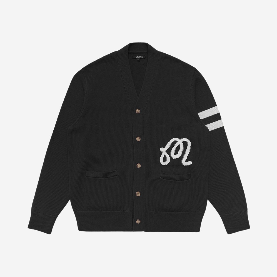 Malbon Golf Perennial Varsity Cardigan Black 상세 이미지 1