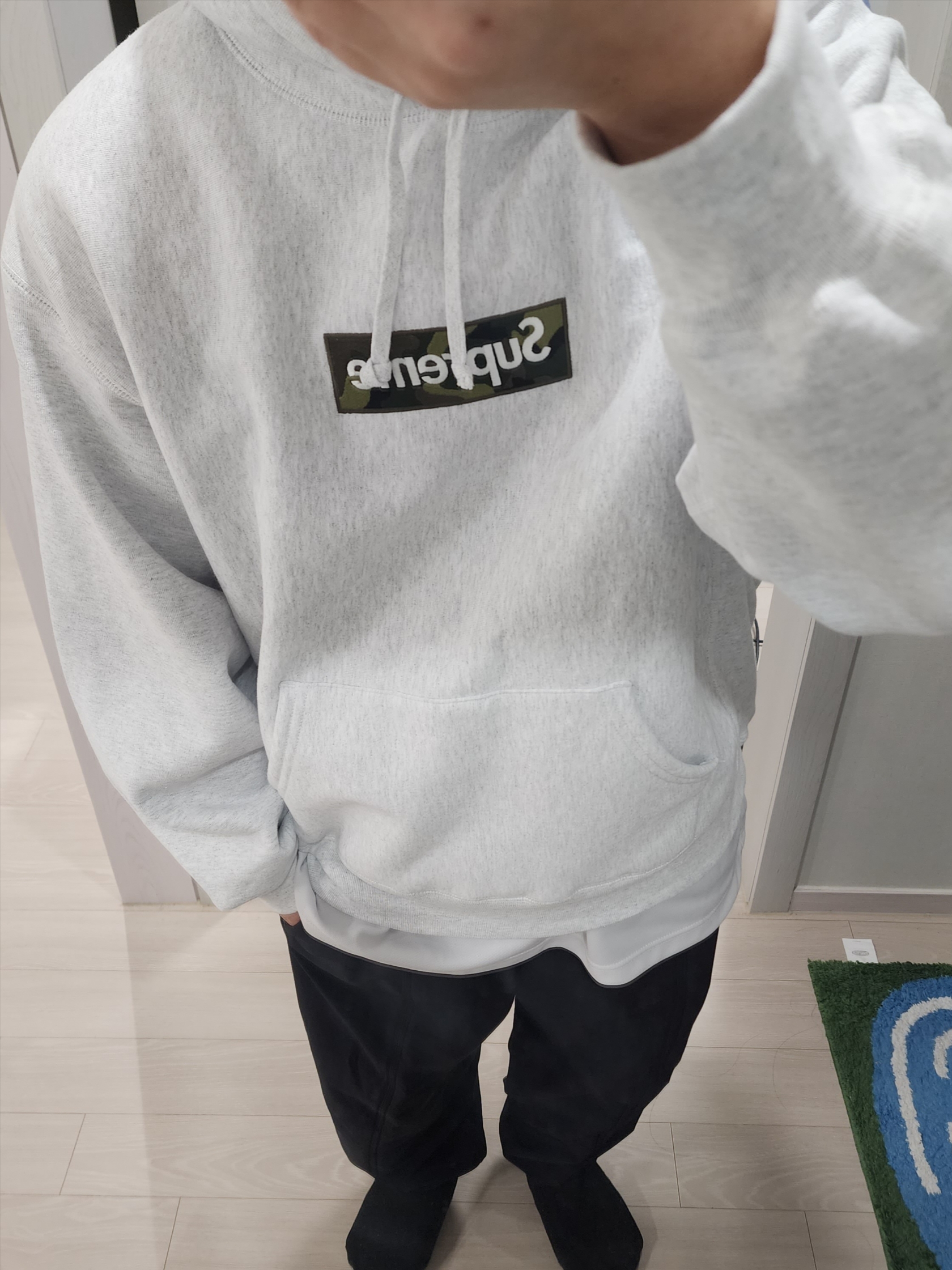 Supreme Box Logo Hooded Sweatshirt Ash Grey - 23FW 착용 스타일
