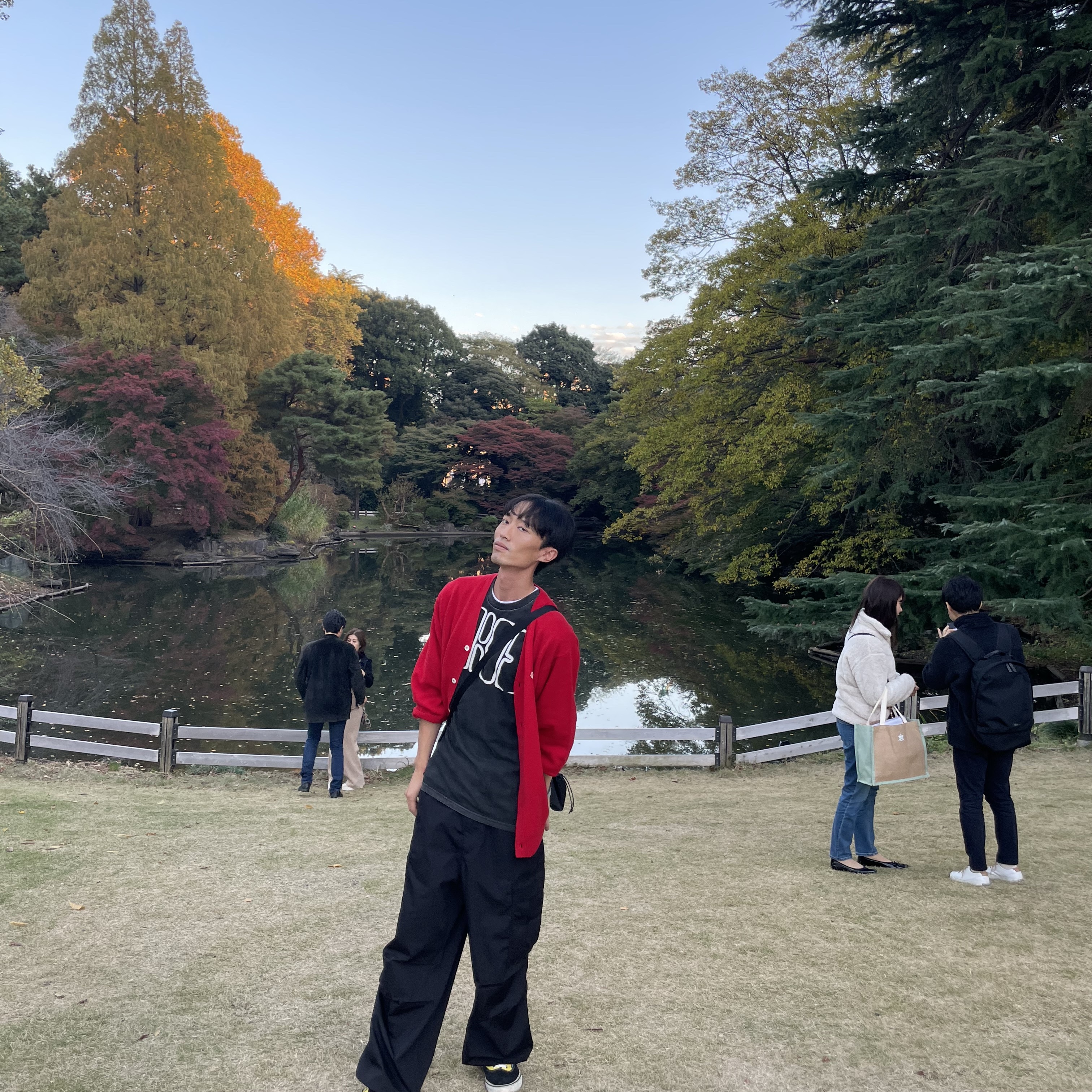 Supreme NYC T-Shirt Black - 23FW, (W) Danton Lambswool Crewneck Cardigan Orange 착용 스타일 - 2