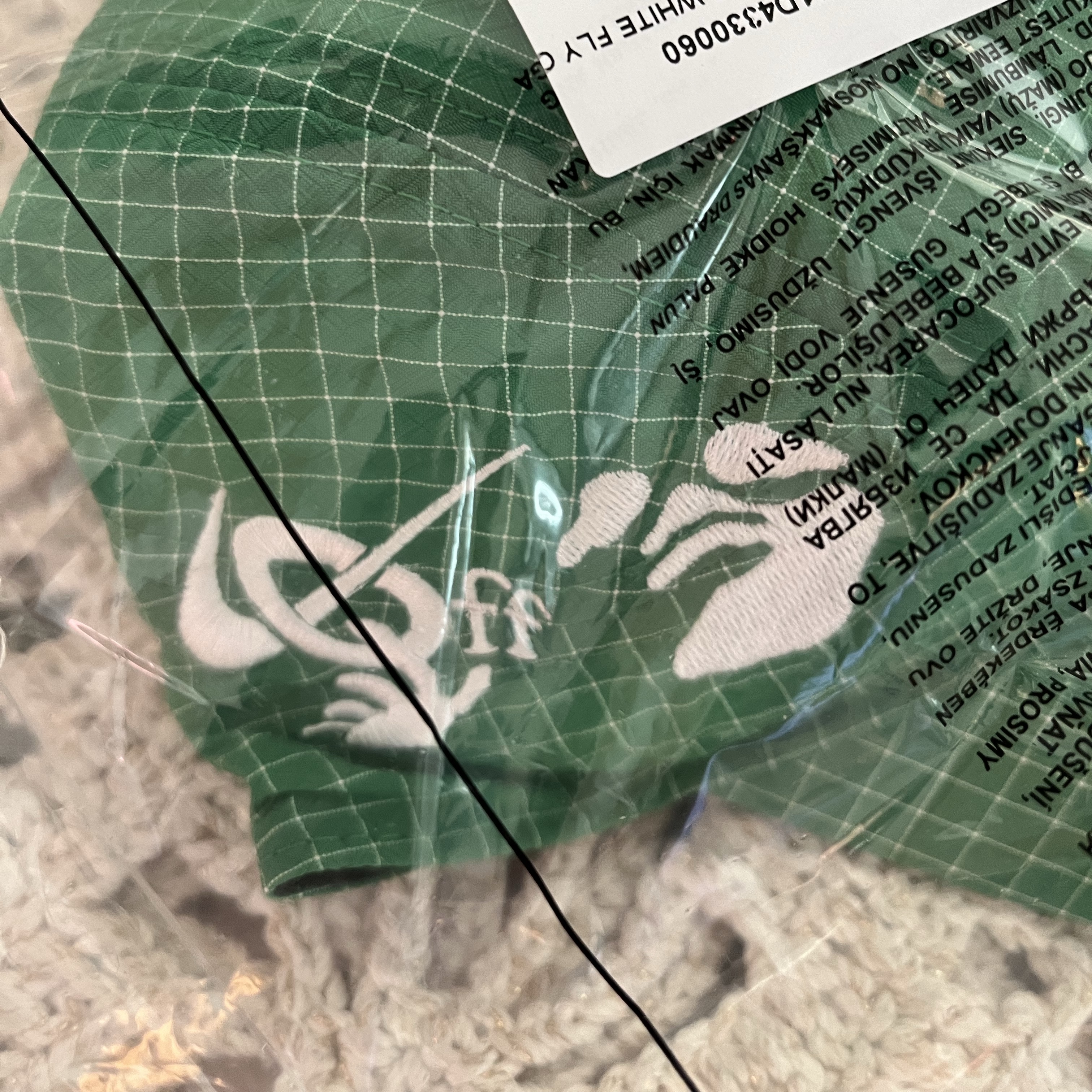 Nike x Off-White Fly Cap Kelly Green 착용 스타일 - 3