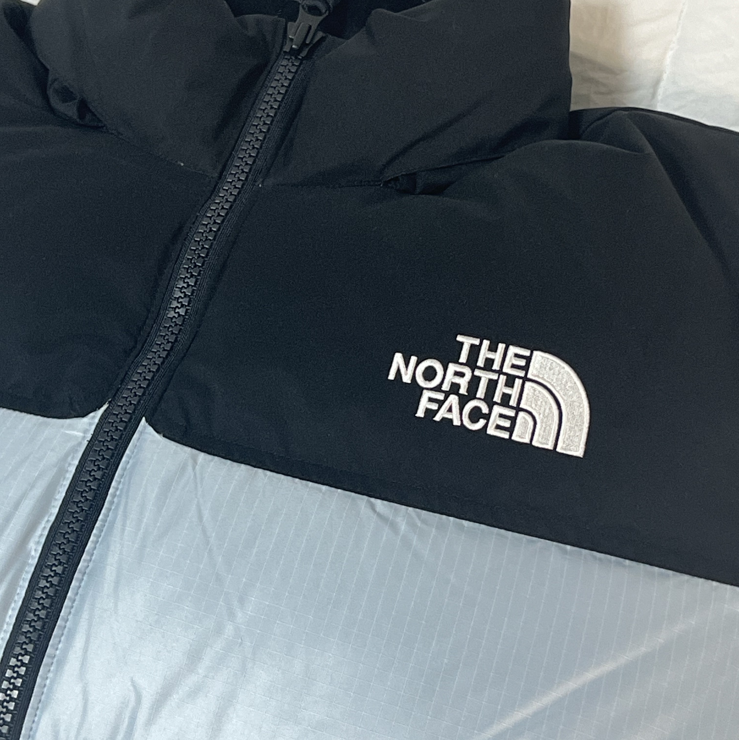 The North Face White Label Novelty Nuptse Down Jacket Sky Blue 착용 스타일 - 1