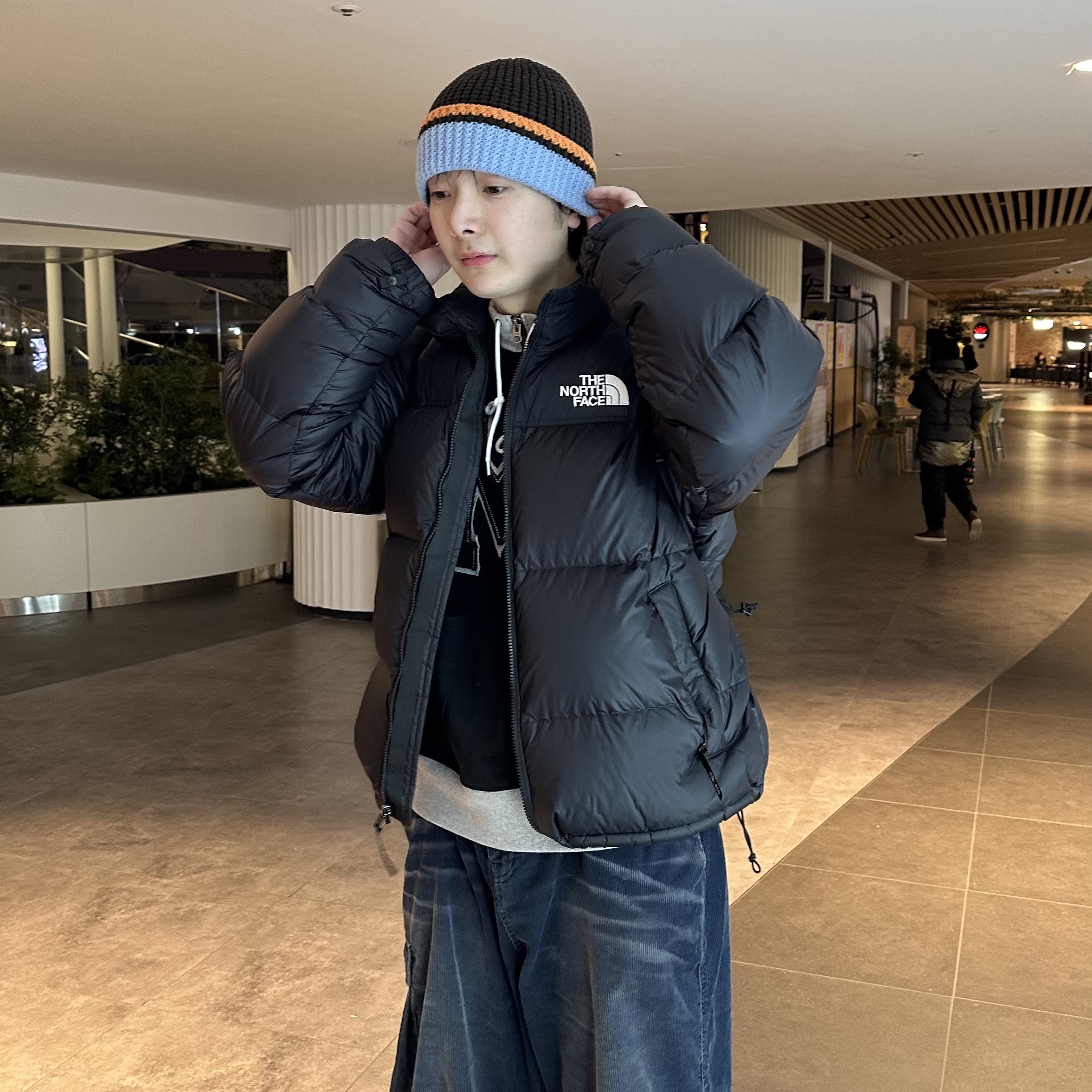 The North Face 1996 Eco Nuptse Jacket Black, Nike x Comme des Garcons Homme Plus Air Force Mid Black 착용 스타일 - 3