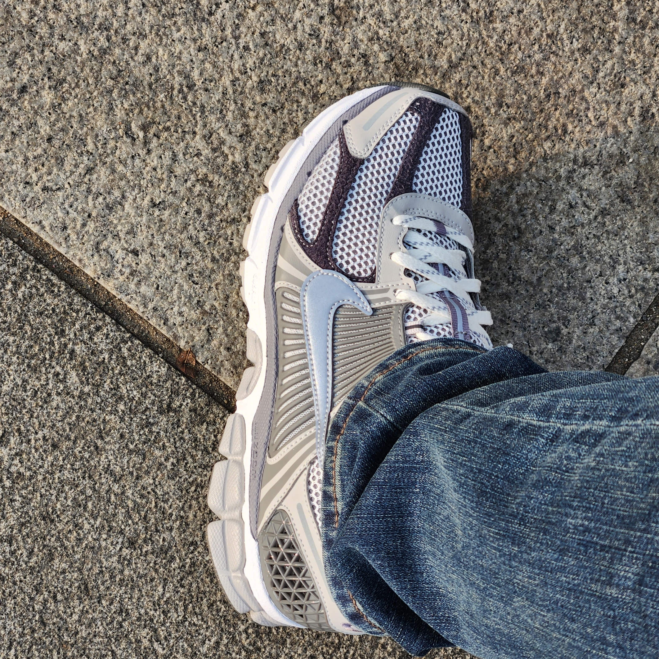 Nike Zoom Vomero 5 PRM Light Iron Ore and Flat Fewter 착용 스타일 - 1