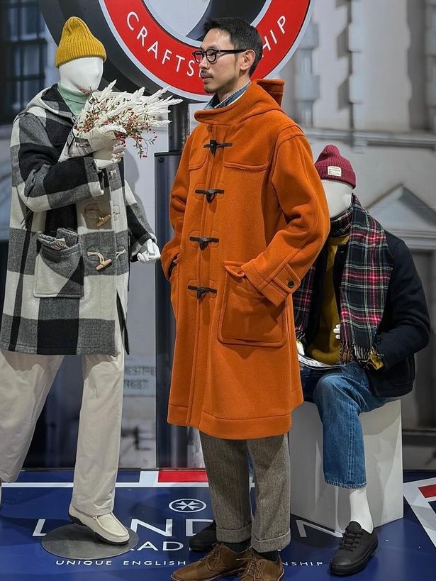 London Tradition Martin SLM NYNF Duffle Coat Navy SBB 130 착용 스타일 - 1