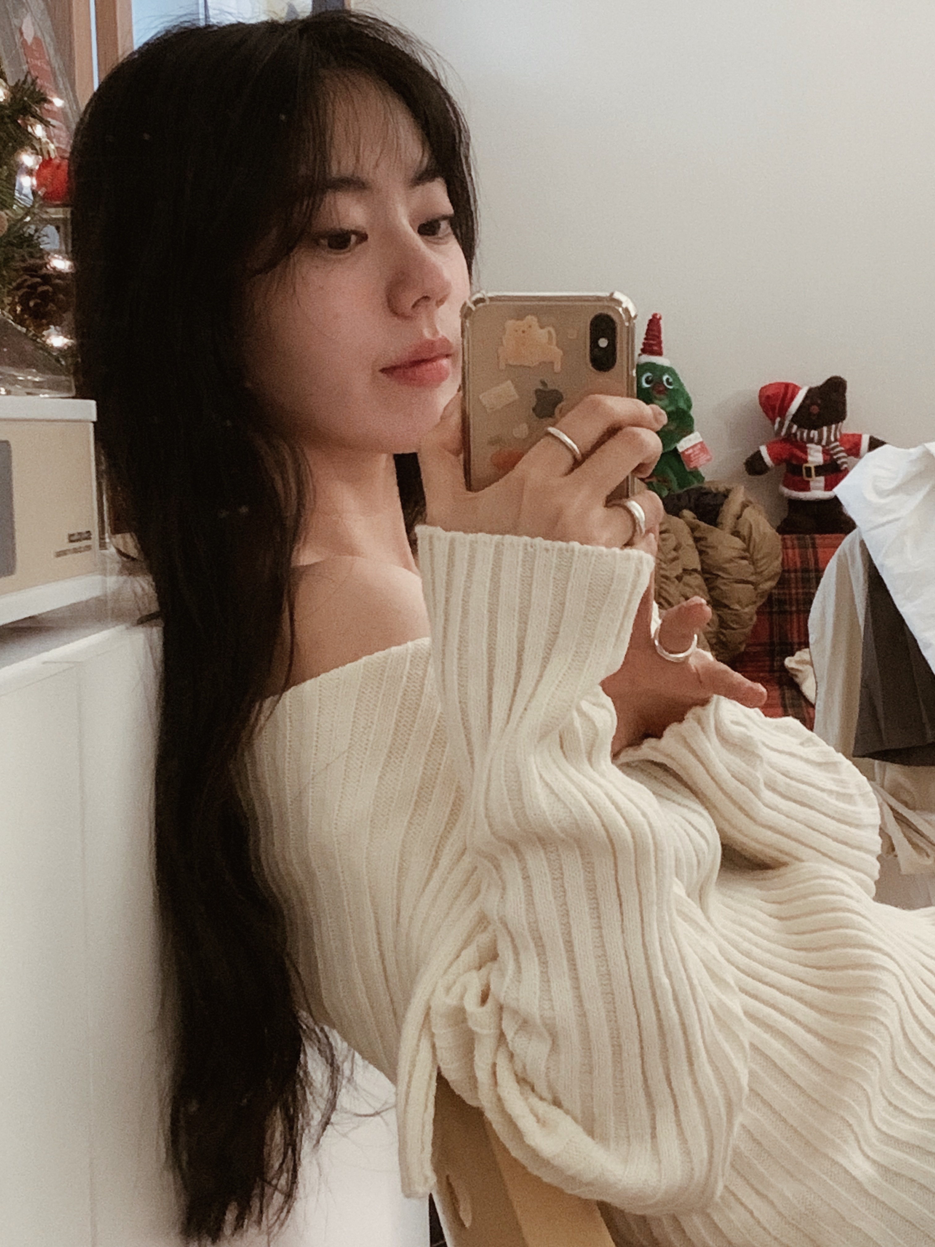 (W) 판도라 미 링 스털링 실버 착용 스타일