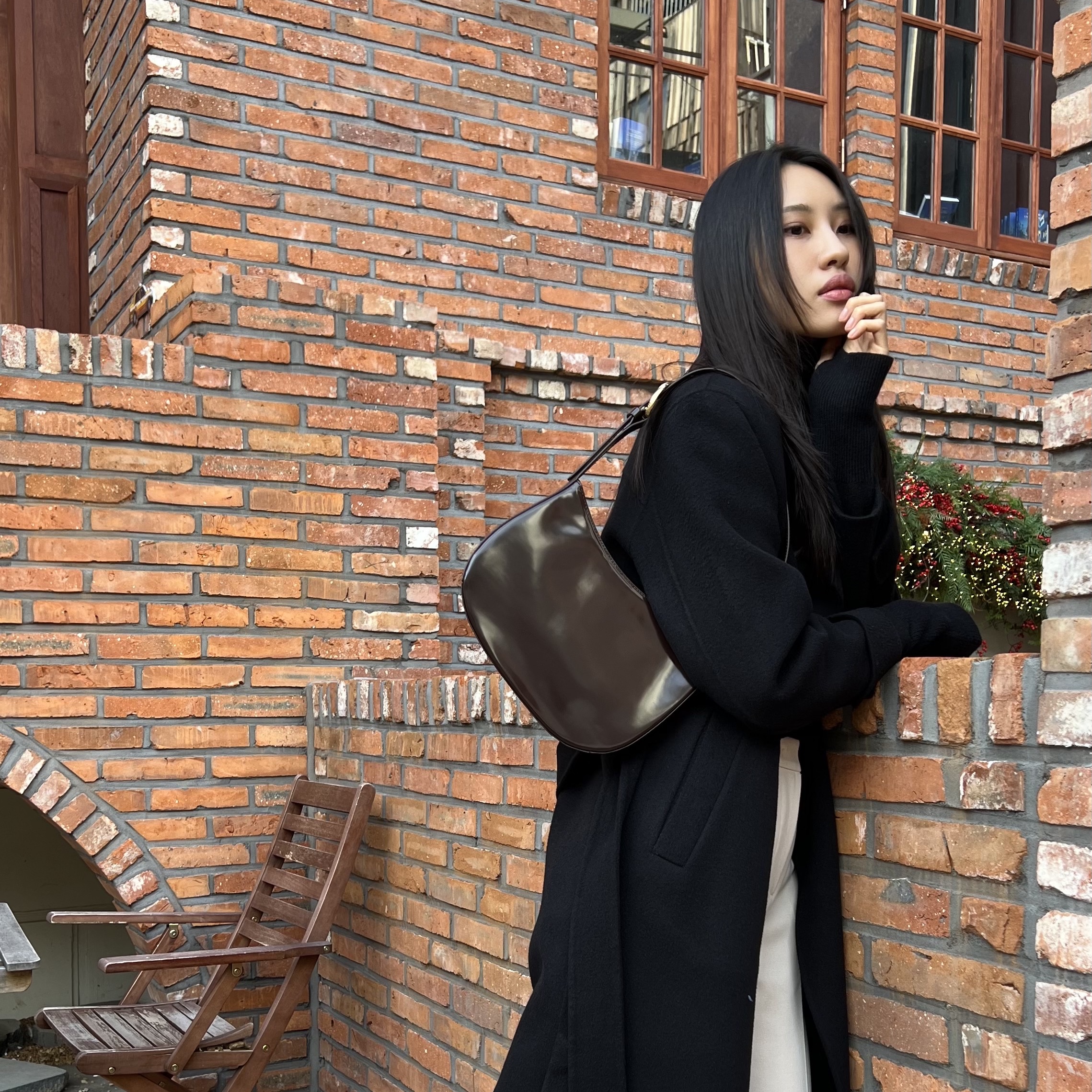 Porta Women Suede Stitch Western Long Boots Brown, (W) S Max Mara Esturia Long Wool Coat Black 착용 스타일 - 3