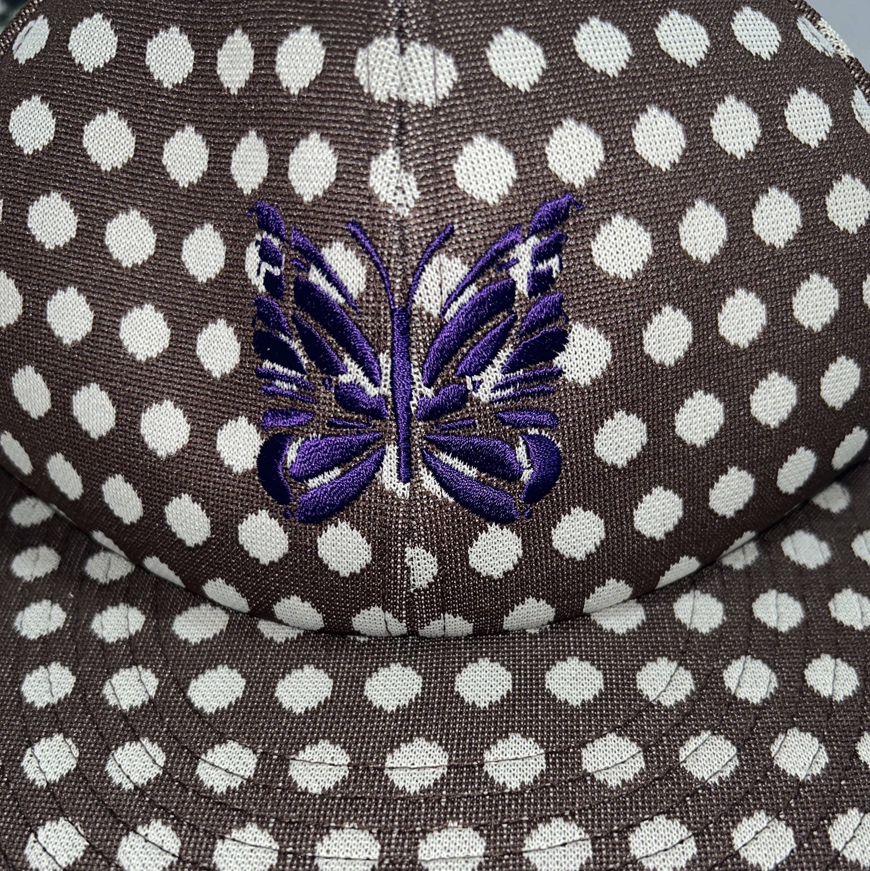 Needles Baseball Cap Polka Dot Brown 착용 스타일 - 2