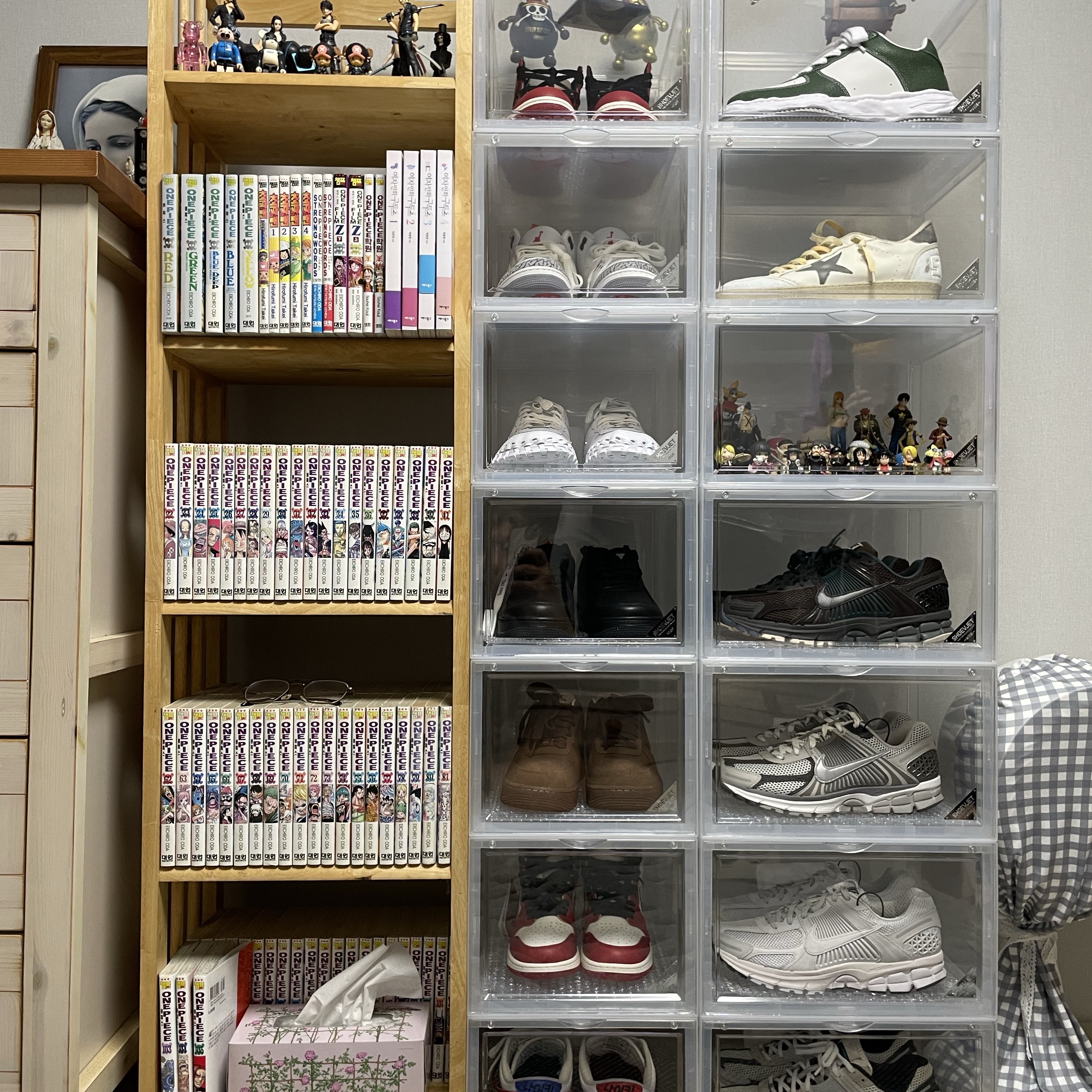 (W) Nike Air Force 1 '07 Cacao Wow, Jordan 1 Retro High OG Chicago 2022 착용 스타일