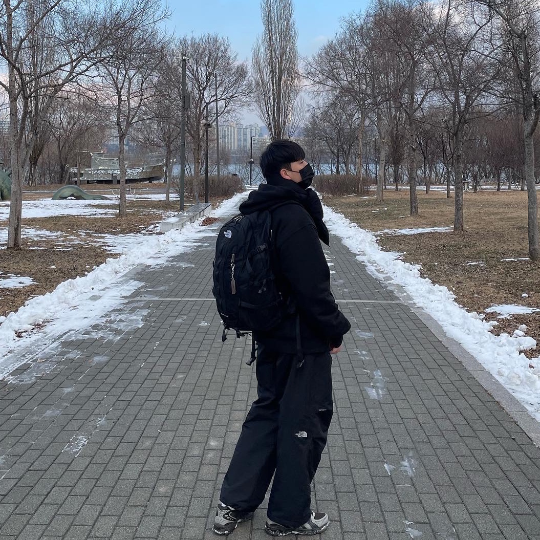 The North Face Big Shot Black, Stussy Stock Seoul Hood Black 2023 착용 스타일 - 1