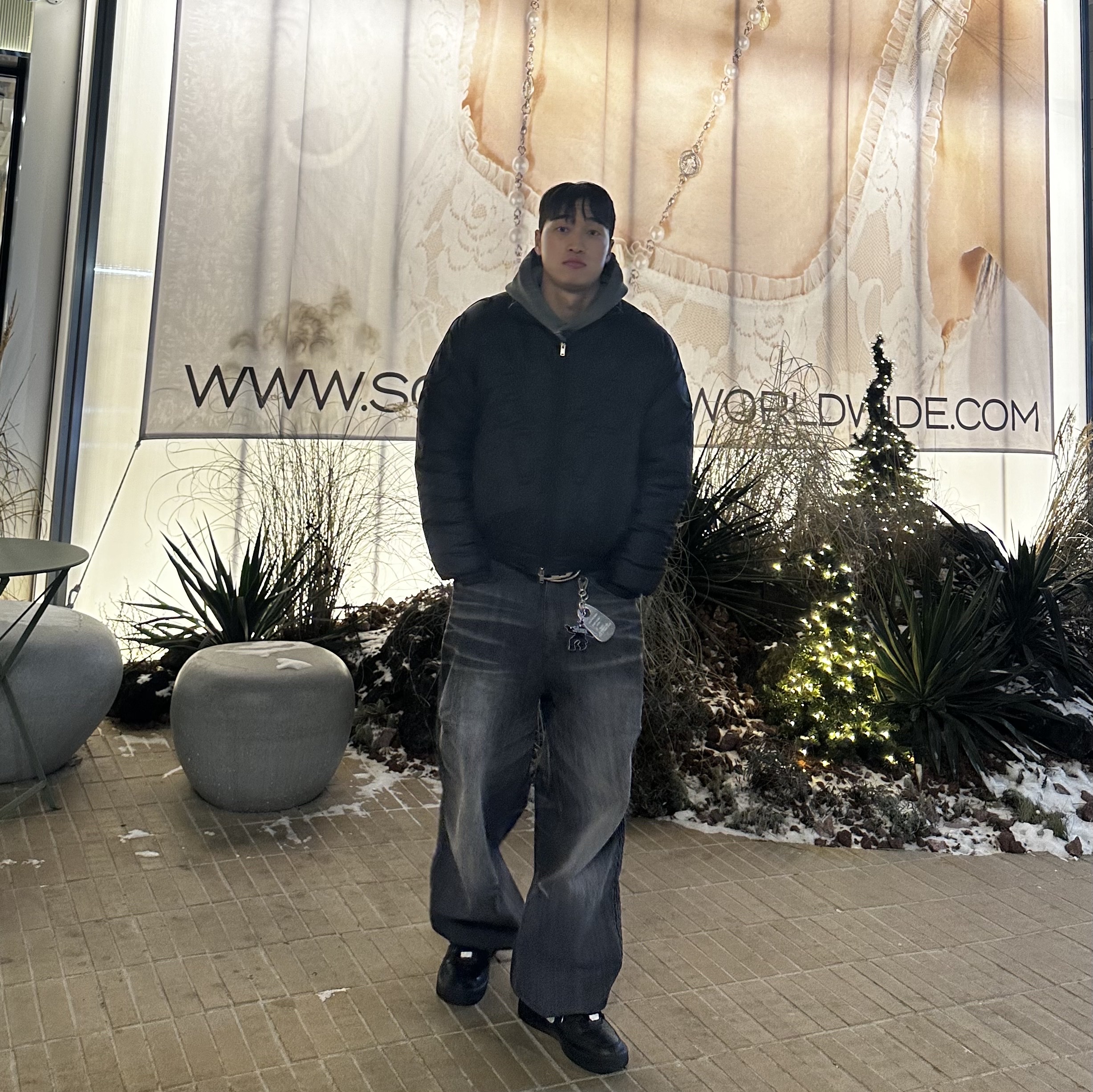 [KREAM 단독] Etce Smocking Baggy Jean Grey, Nike x Ambush Air Force 1 Low SP Black 착용 스타일 - 3