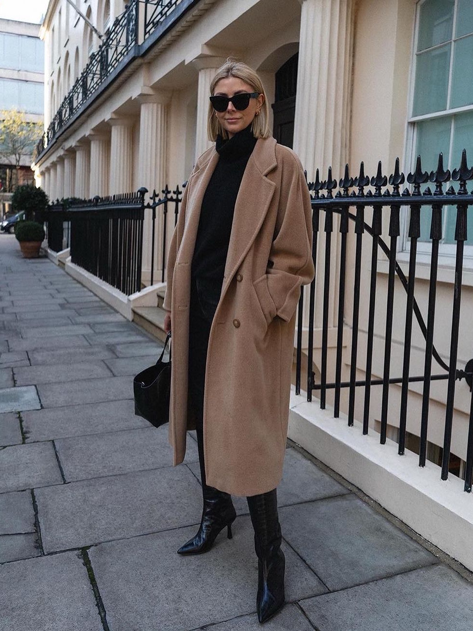 (W) Max Mara Madame 101801 Icon Coat Camel 착용 스타일 - 5