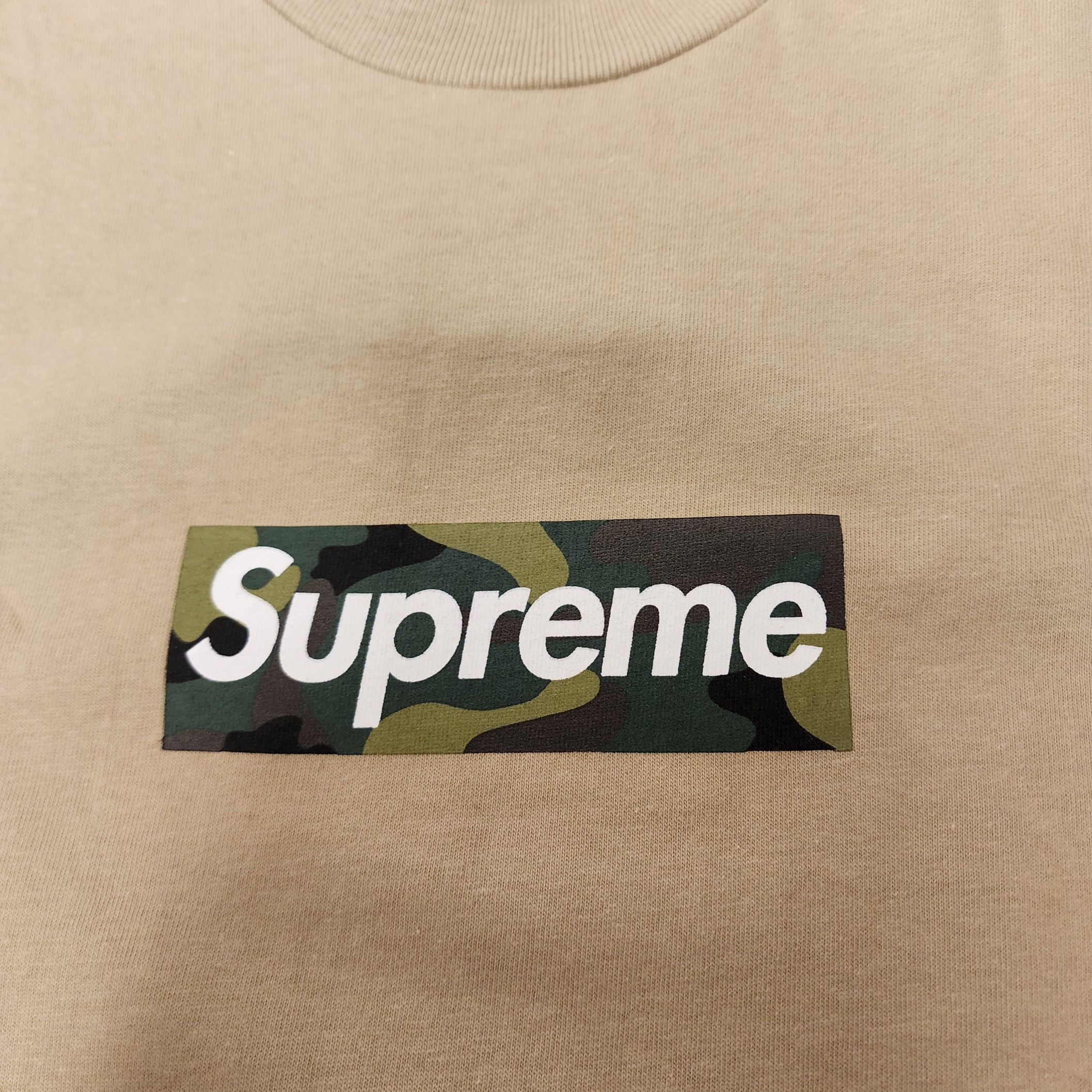 Supreme Box Logo T-Shirt Khaki - 23FW 착용 스타일 - 2