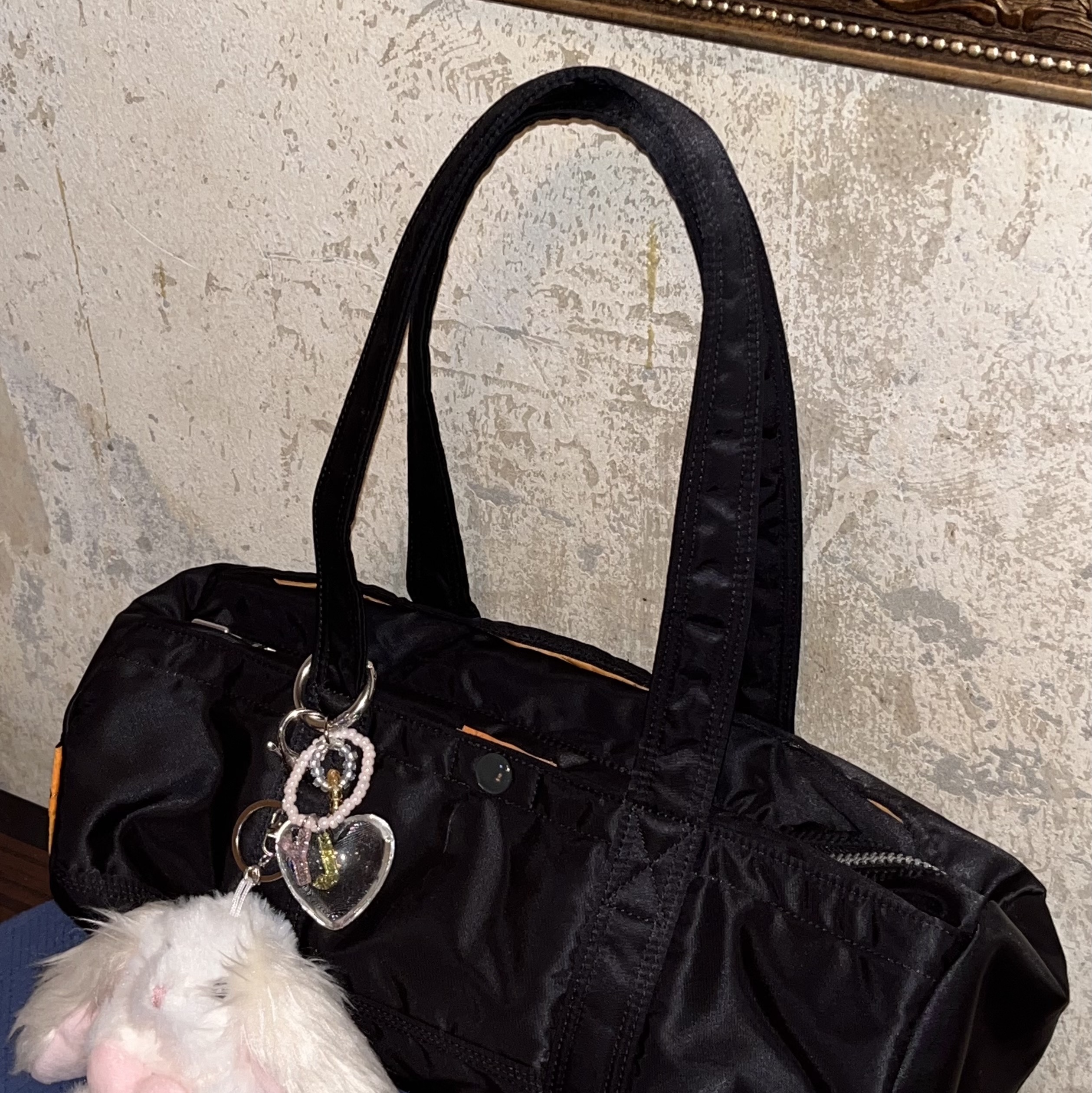 Porter Tanker Duffle Bag L Black 착용 스타일