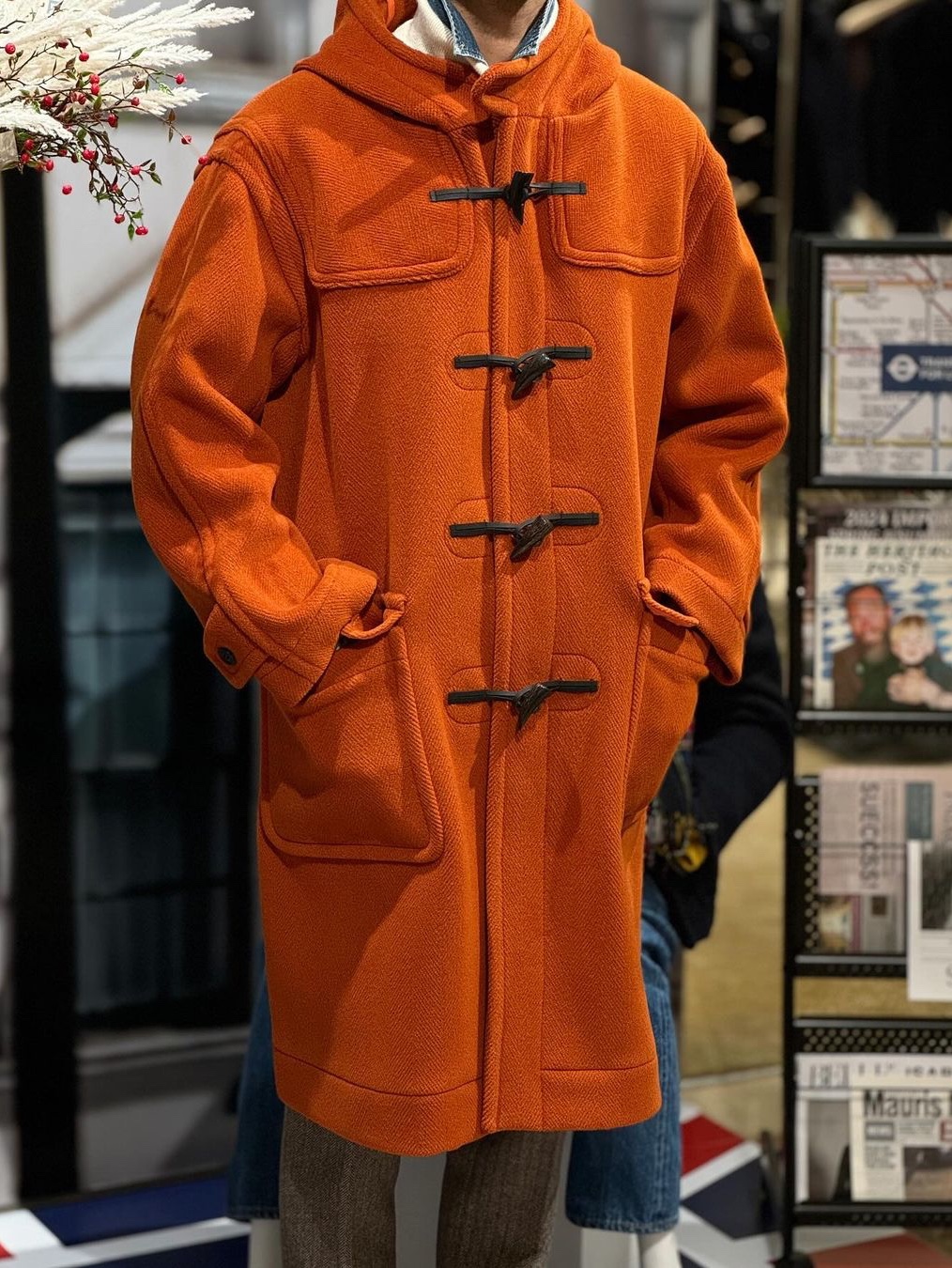 London Tradition Martin SLM NYNF Duffle Coat Navy SBB 130 착용 스타일 - 2