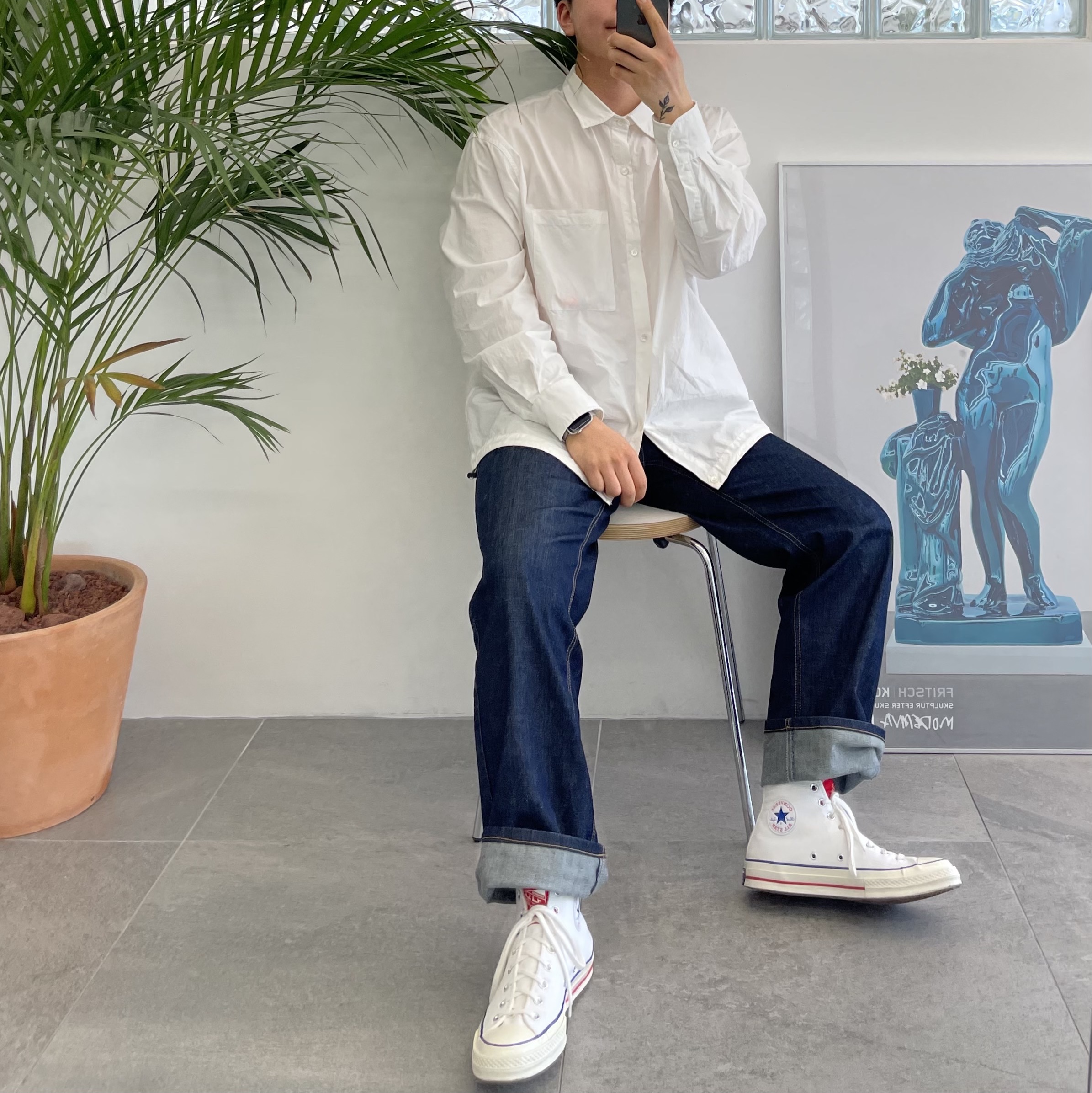 Converse Chuck 70 High Varsity Remix White 착용 스타일