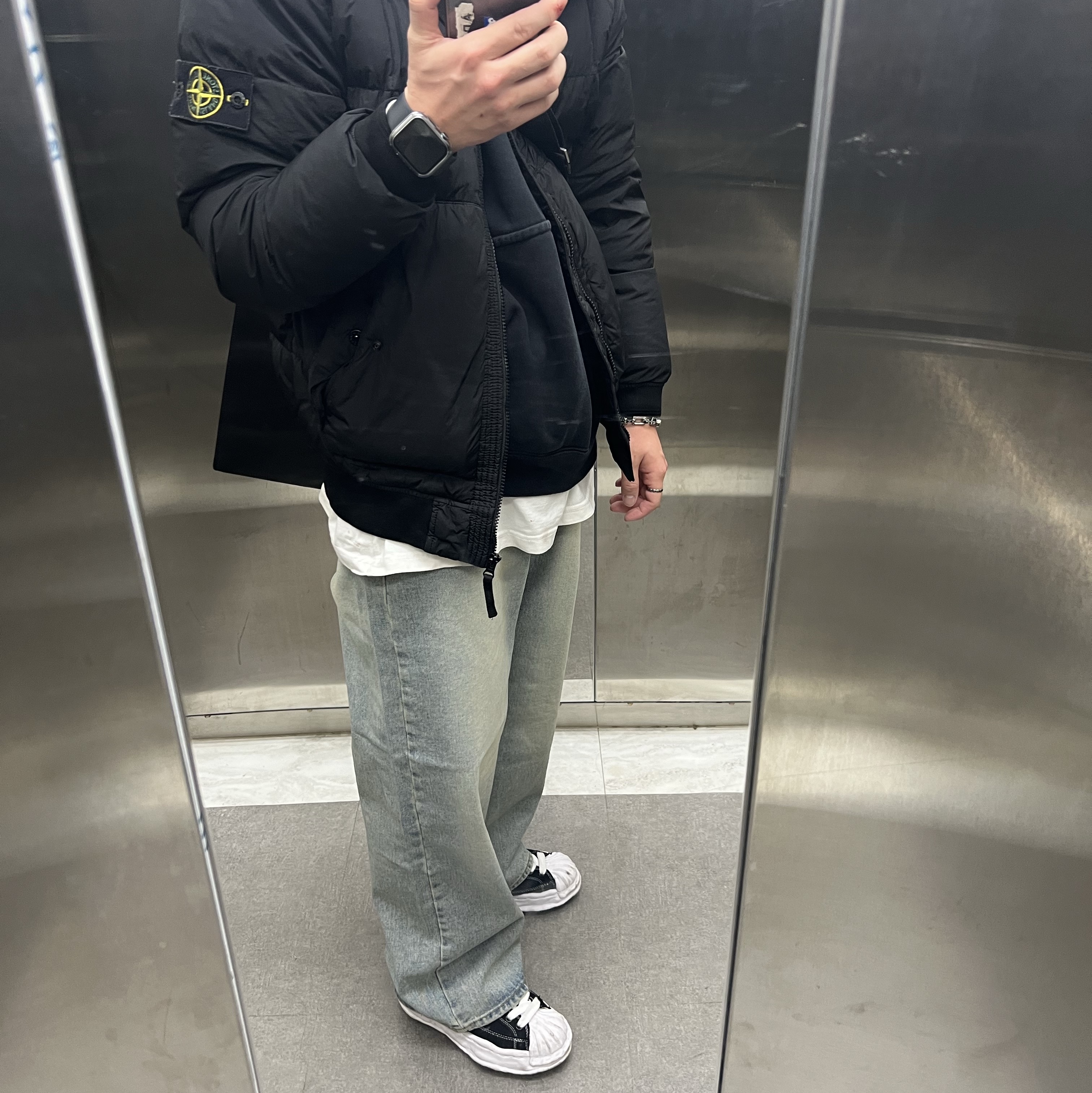 Maison Mihara Yasuhiro Blakey OG Sole Canvas Low-top Sneakers Black White 착용 스타일