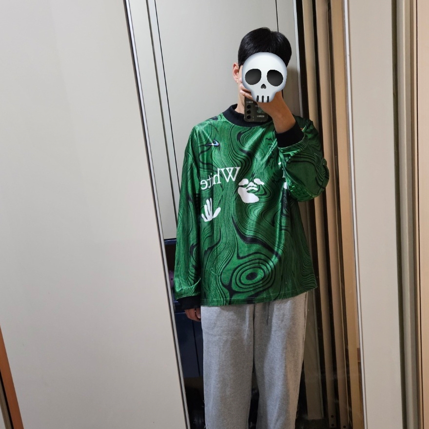 Nike x Off-White Allover Print Jersey Kelly Green - Asia 착용 스타일