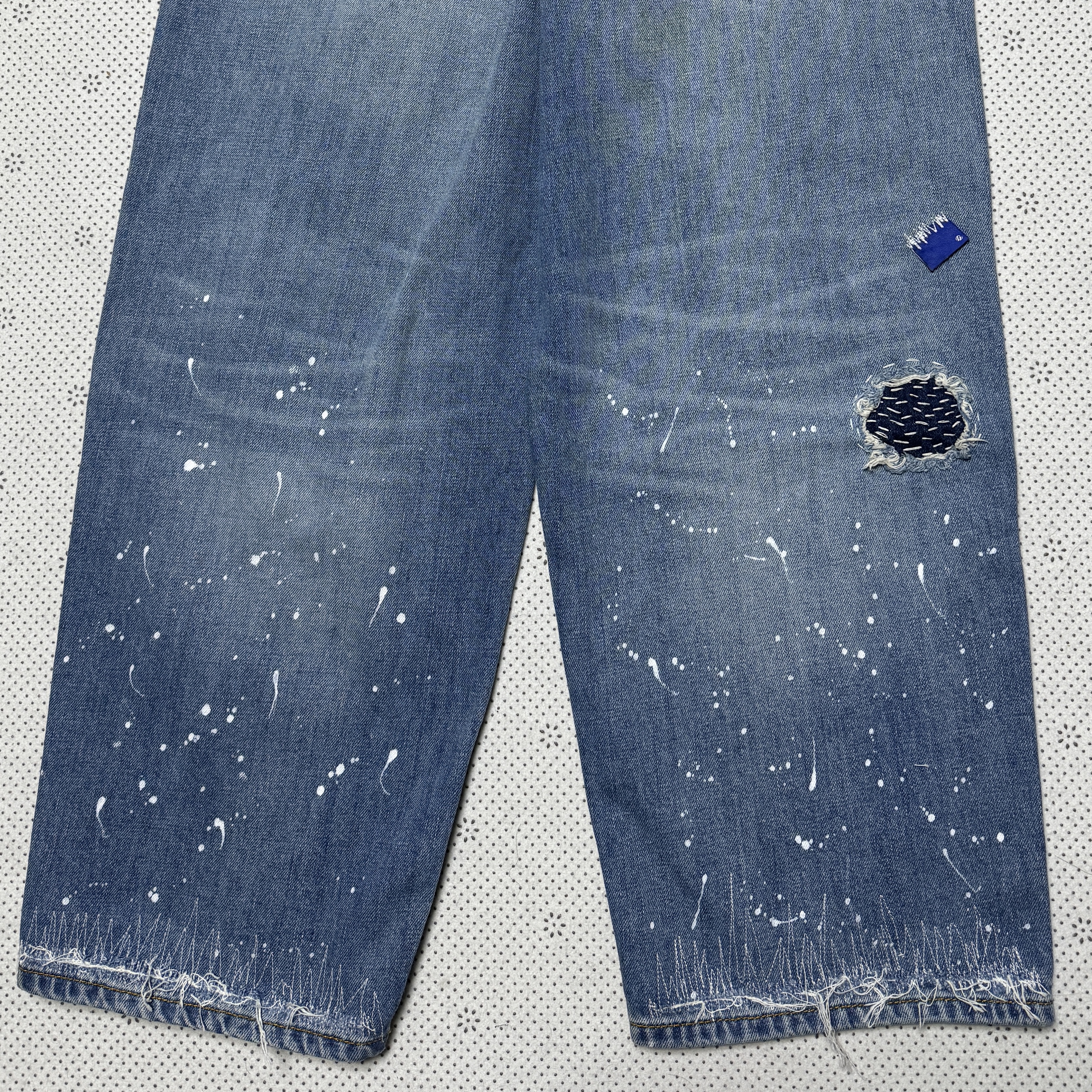 Zara x Ader Error Patchwork Jeans Blue 착용 스타일 - 2