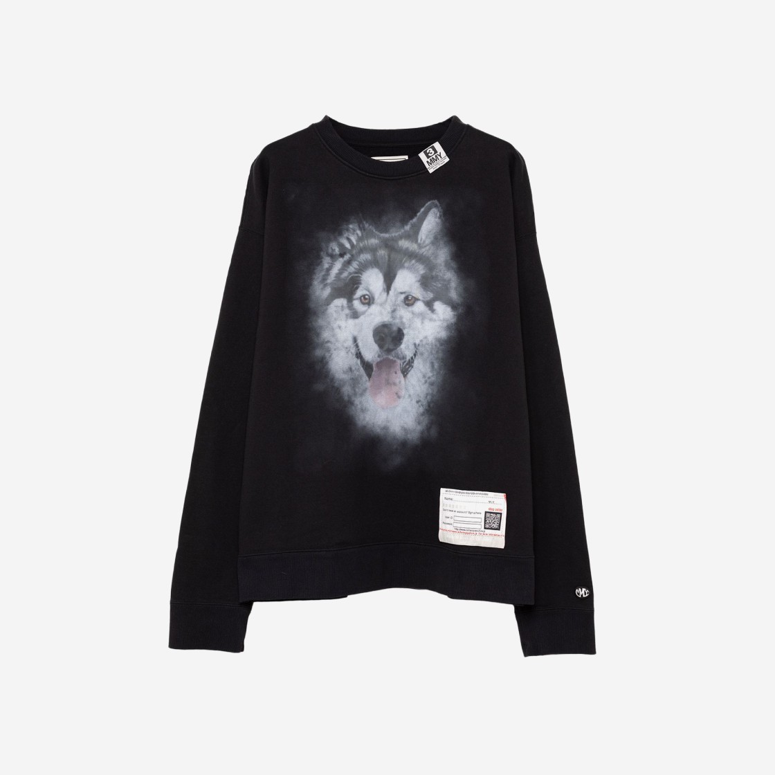 Maison Mihara Yasuhiro Dog Printed Sweatshirt Black 상세 이미지 1