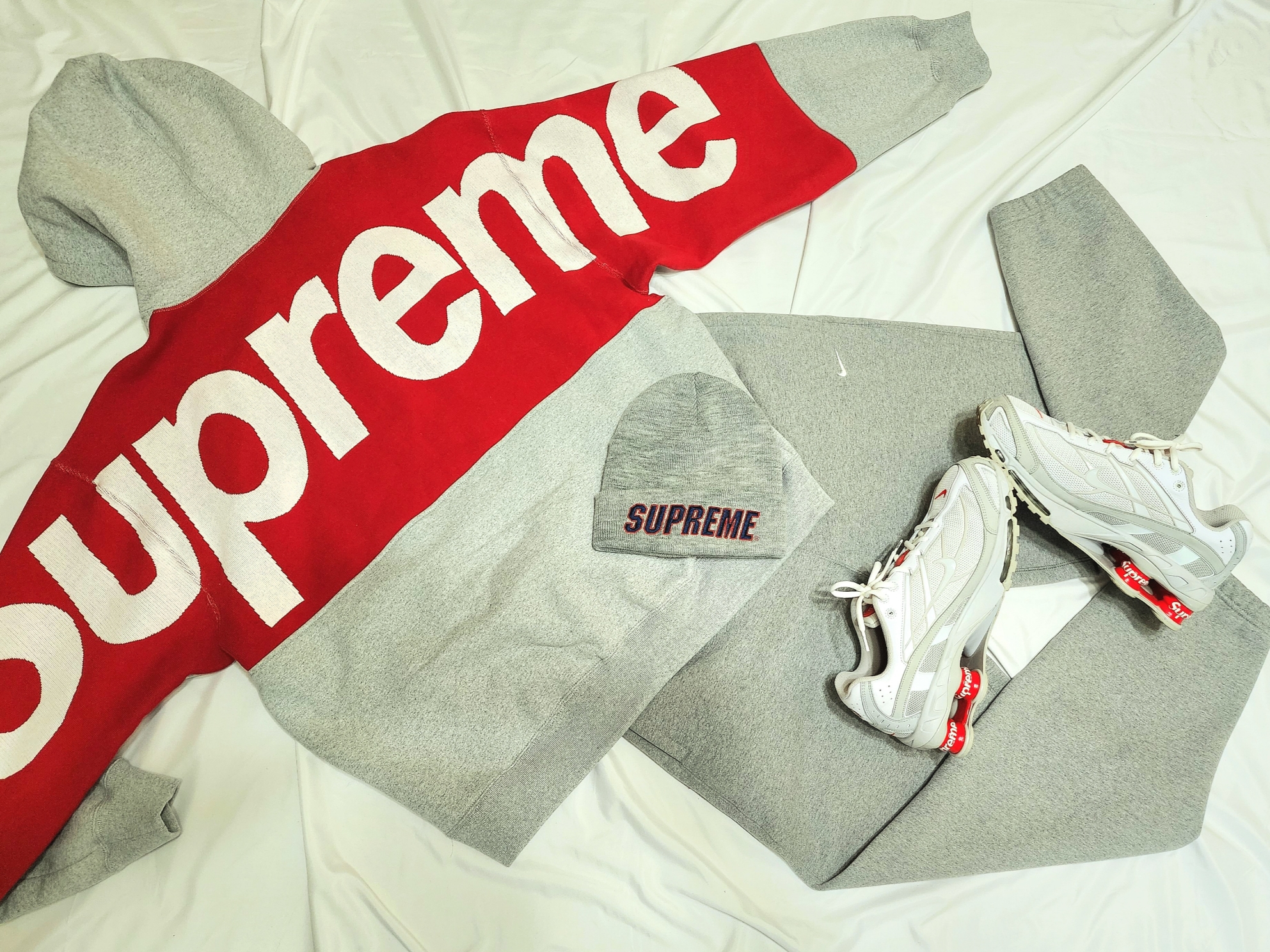 Supreme New Era Box Logo Beanie Red - 23FW, Jordan 3 Retro Fire Red 2022 착용 스타일 - 3