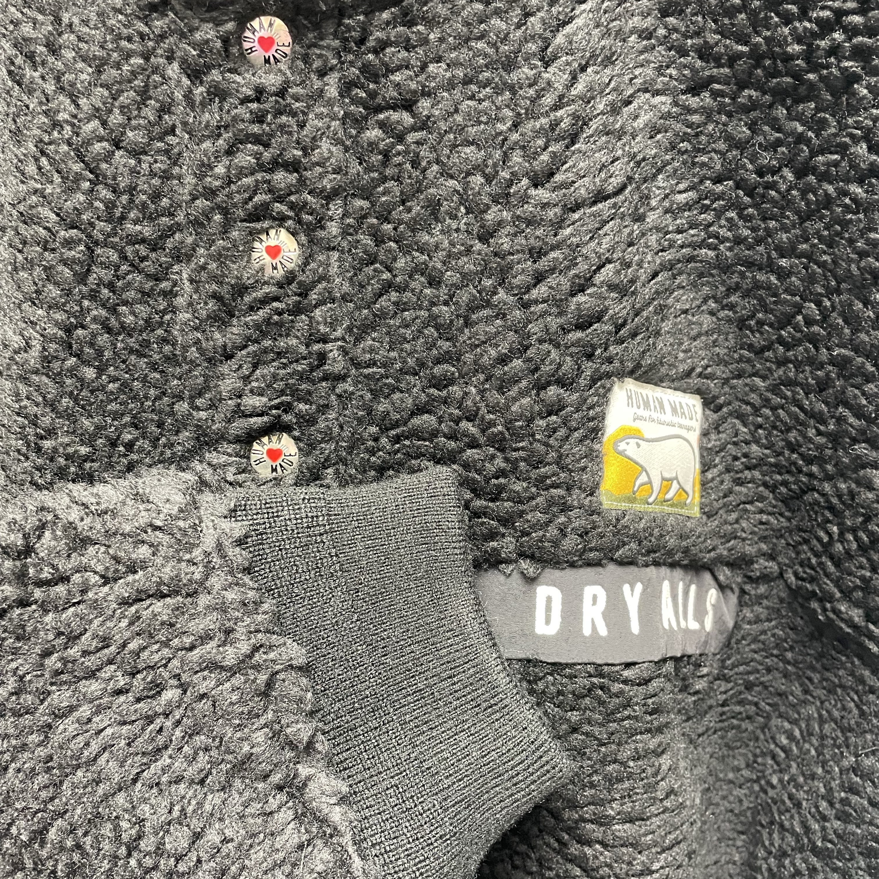 Human Made Boa Fleece Pullover Black 착용 스타일 - 2