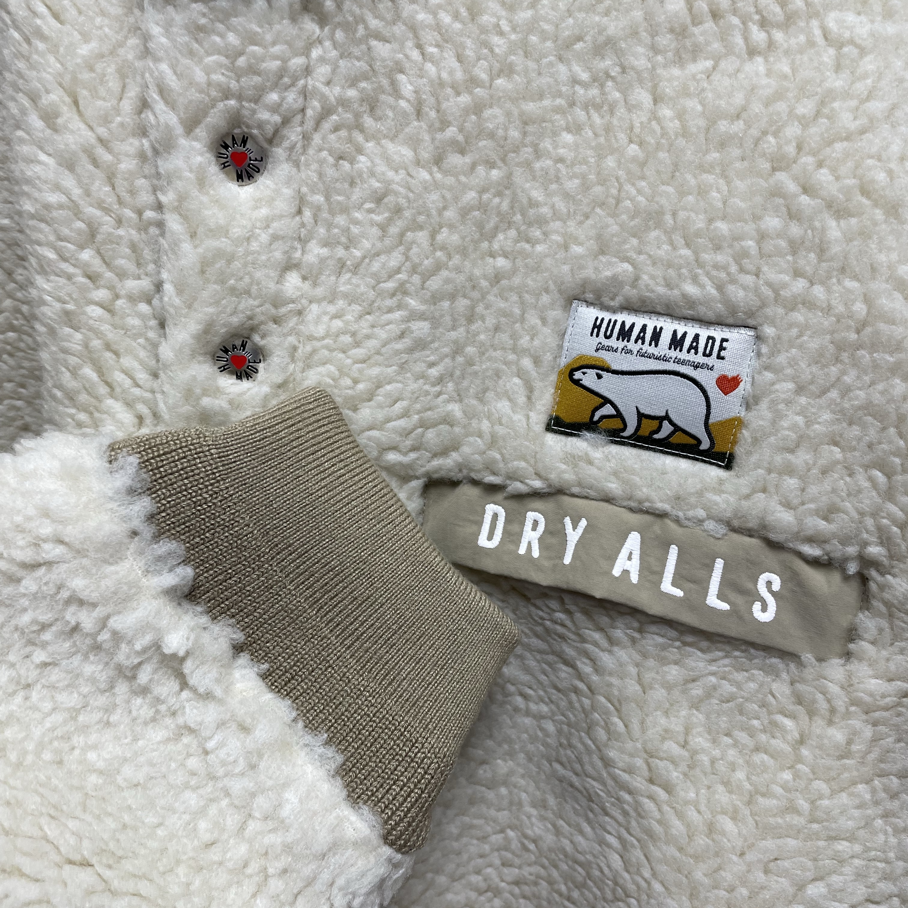 Human Made Boa Fleece Pullover White 착용 스타일 - 2