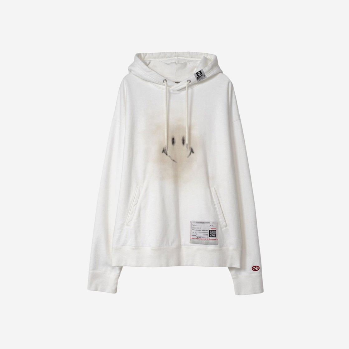 Maison Mihara Yasuhiro Smily Face Printed Hoodie White 상세 이미지 1