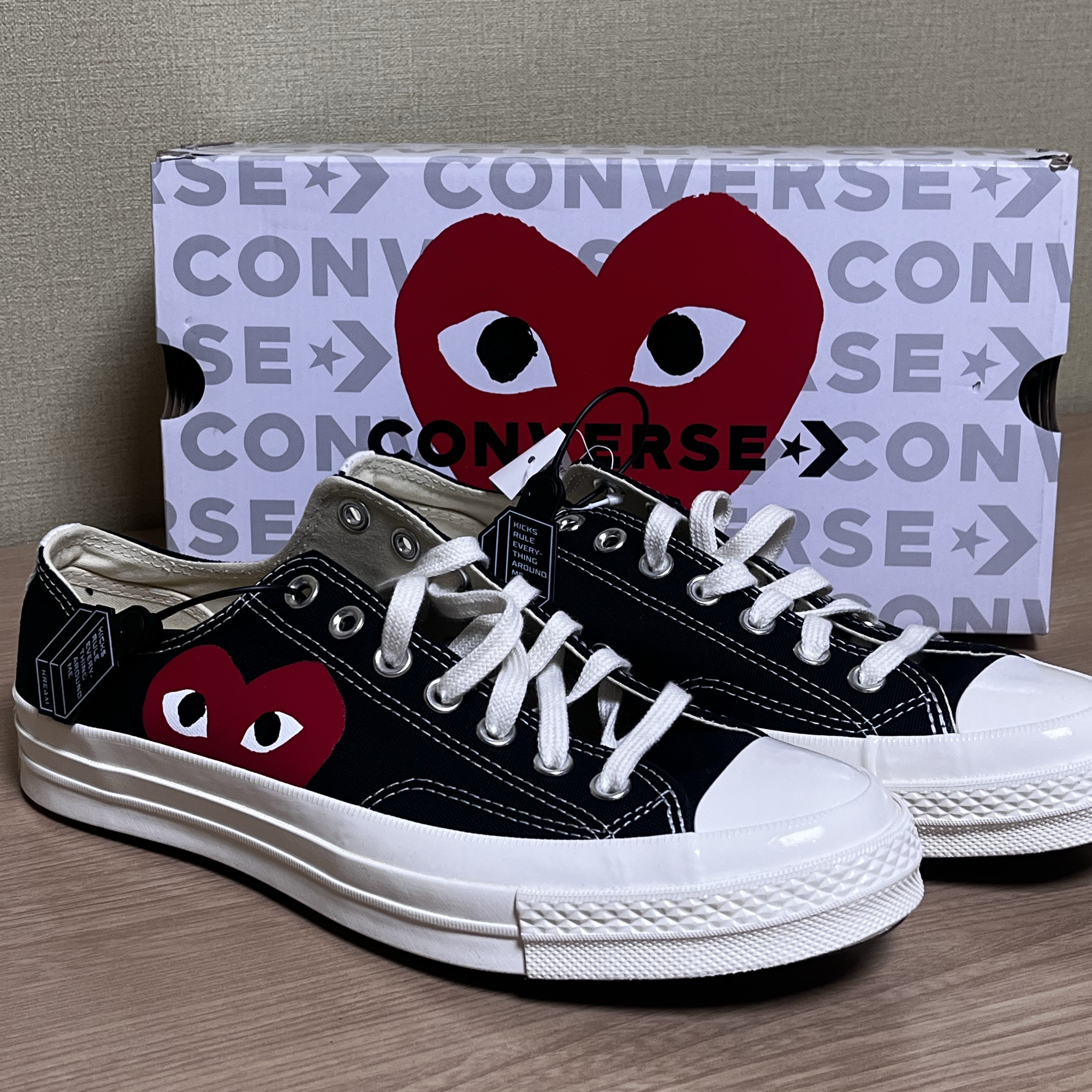 Converse x Play Comme des Garcons Chuck 70 Ox Black 착용 스타일