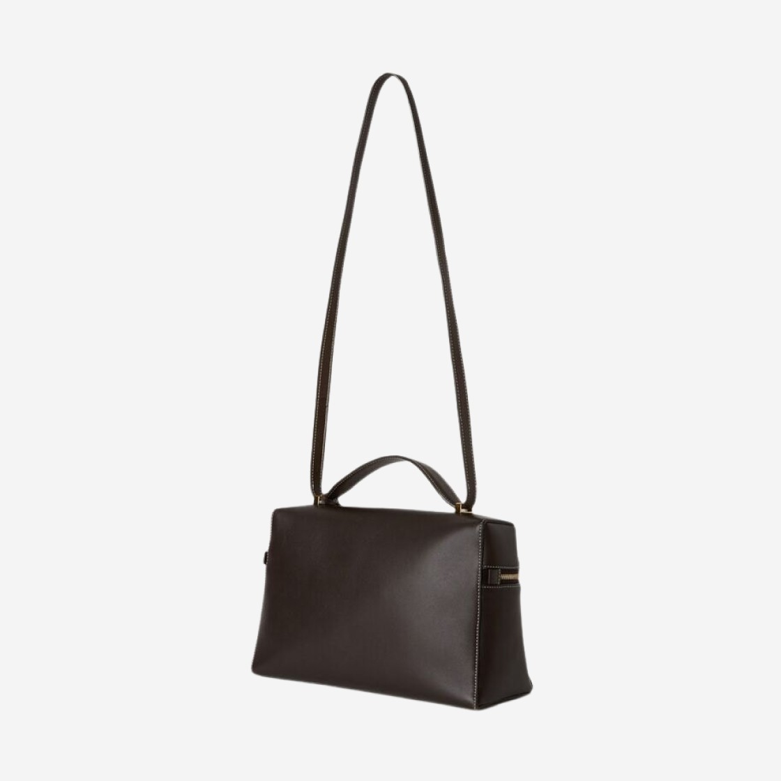 (W) Loro Piana Extra Bag in Calfskin Dark Chocolate Licorice 상세 이미지 3