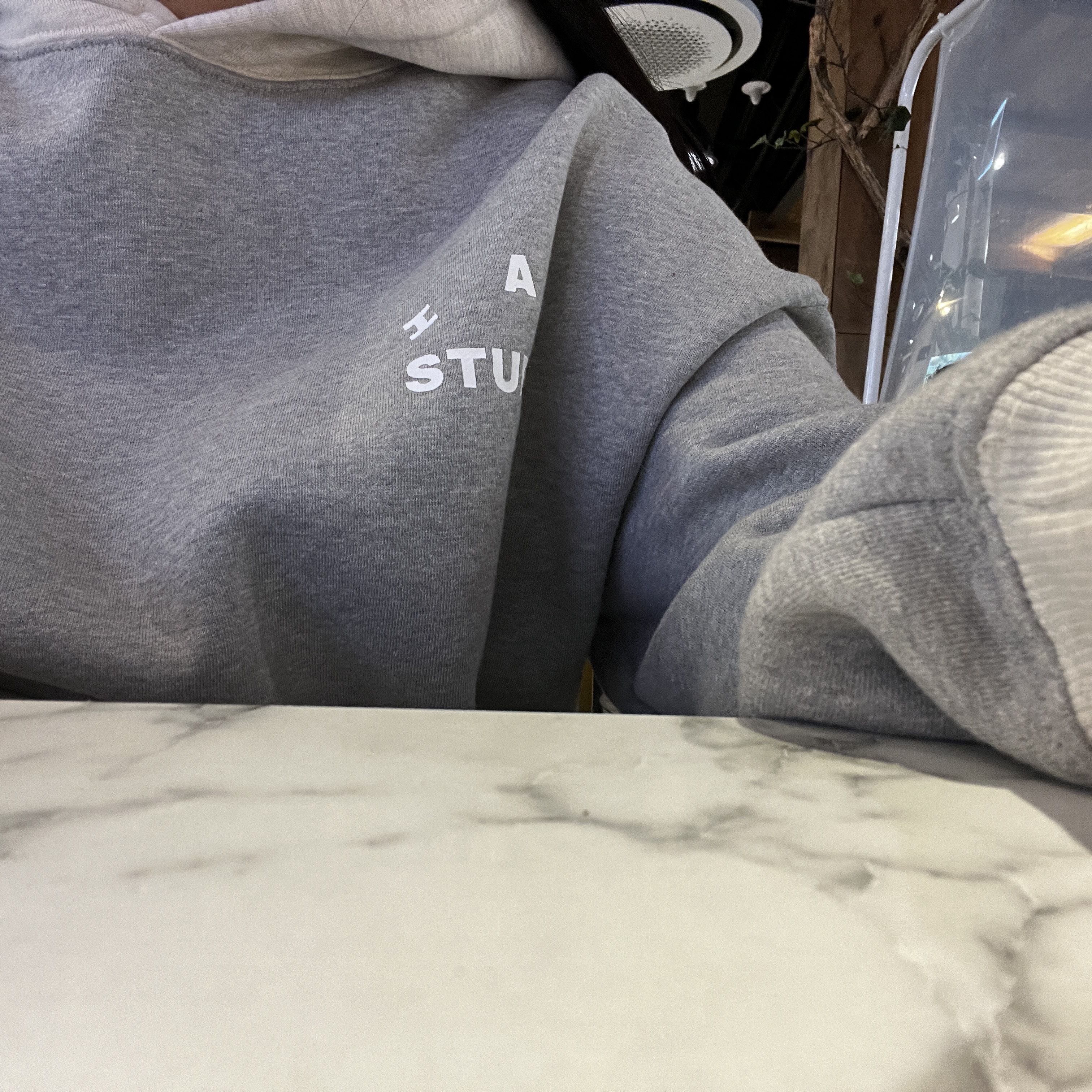 IAB Studio Hoodie Dual Gray 착용 스타일