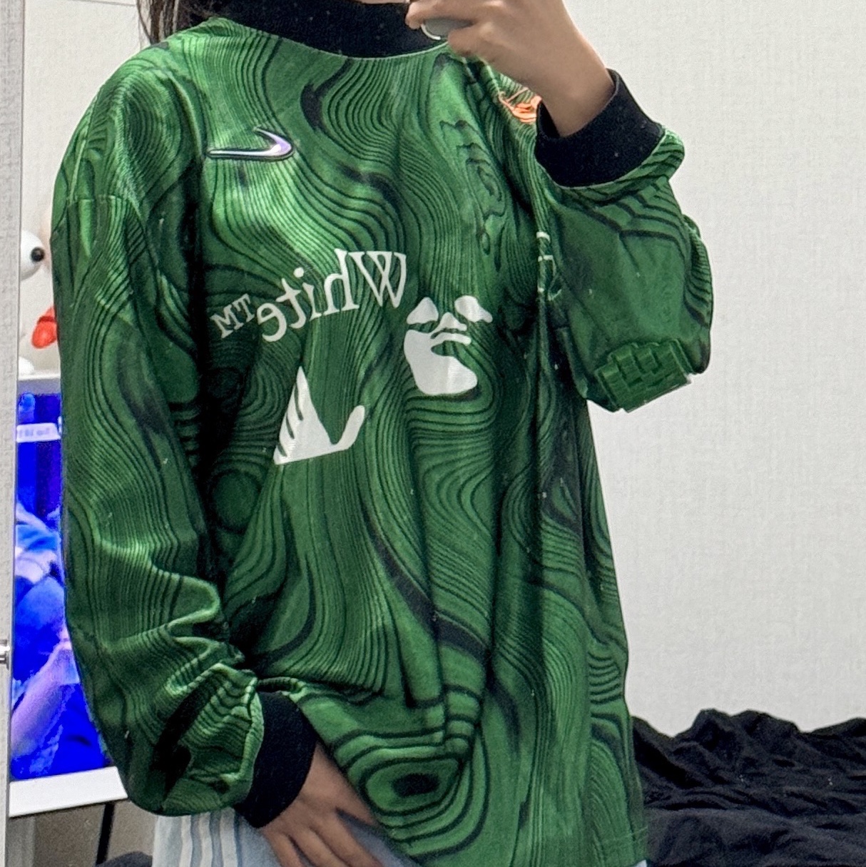 Nike x Off-White Allover Print Jersey Kelly Green - Asia 착용 스타일