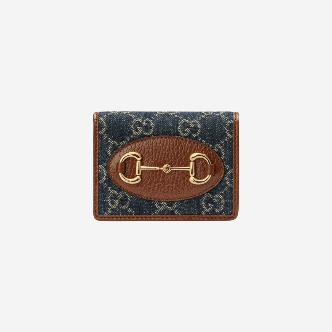 Gucci Horsebit 1955 Card Case Wallet Blue Ivory 상세 이미지 1