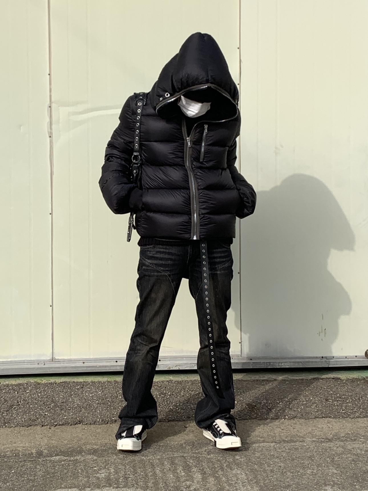 Project G/R BDSM Belt Black, Converse x Drkshdw Turbodrk Chuck 70 Hi Black 착용 스타일 - 1