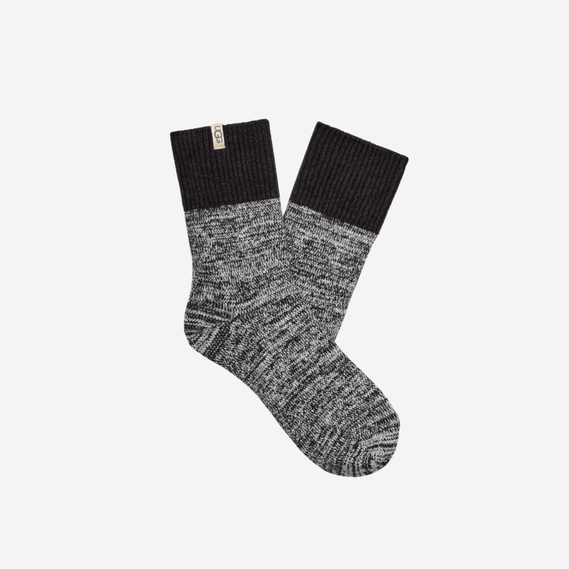 (W) UGG Rib Knit Slouchy Quarter Black 상세 이미지 1