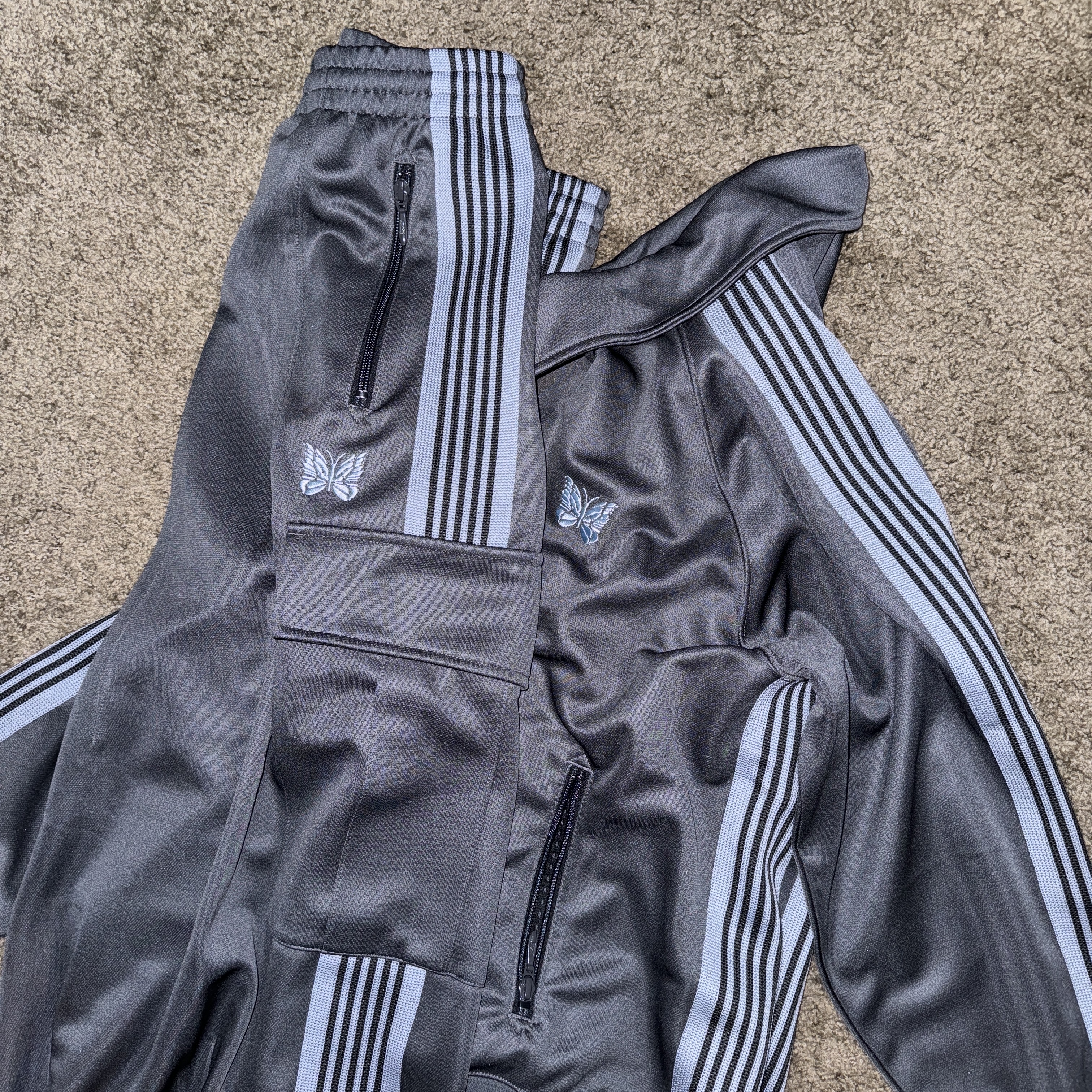 Needles H.D. Track Pants Poly Smooth Ice White 착용 스타일 - 2