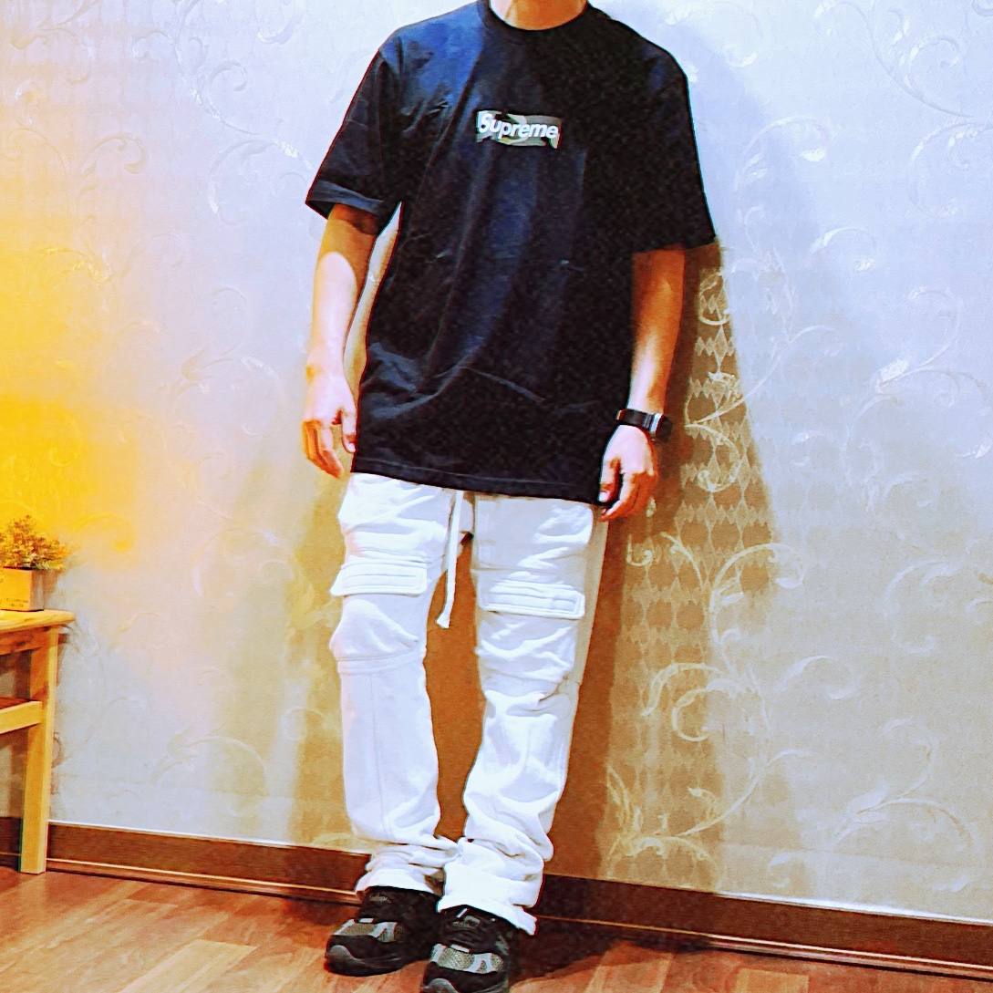Supreme Box Logo T-Shirt Black - 23FW 착용 스타일 - 1