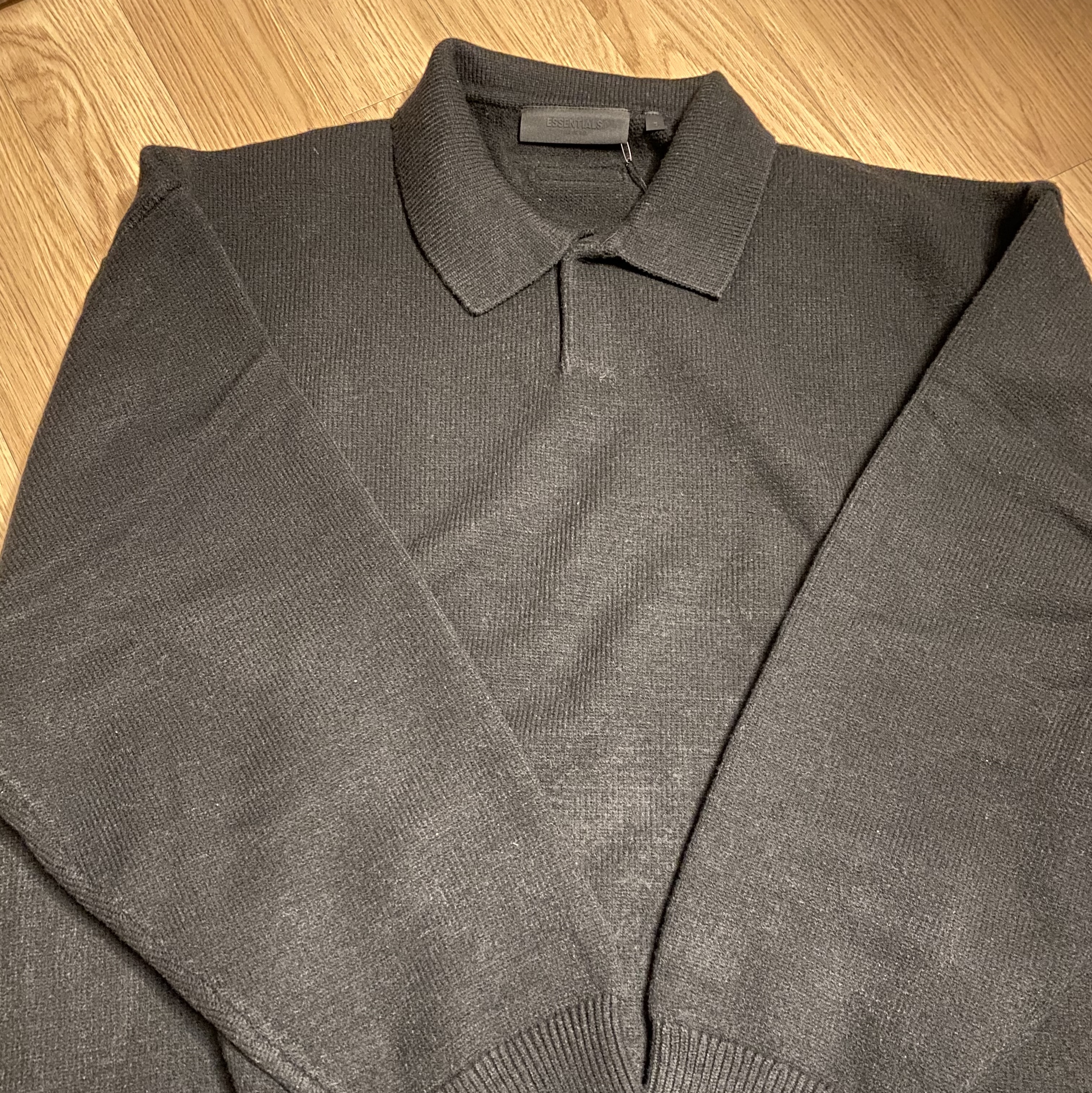 Essentials The Black Collection Knit Polo Black - 23SS 착용 스타일