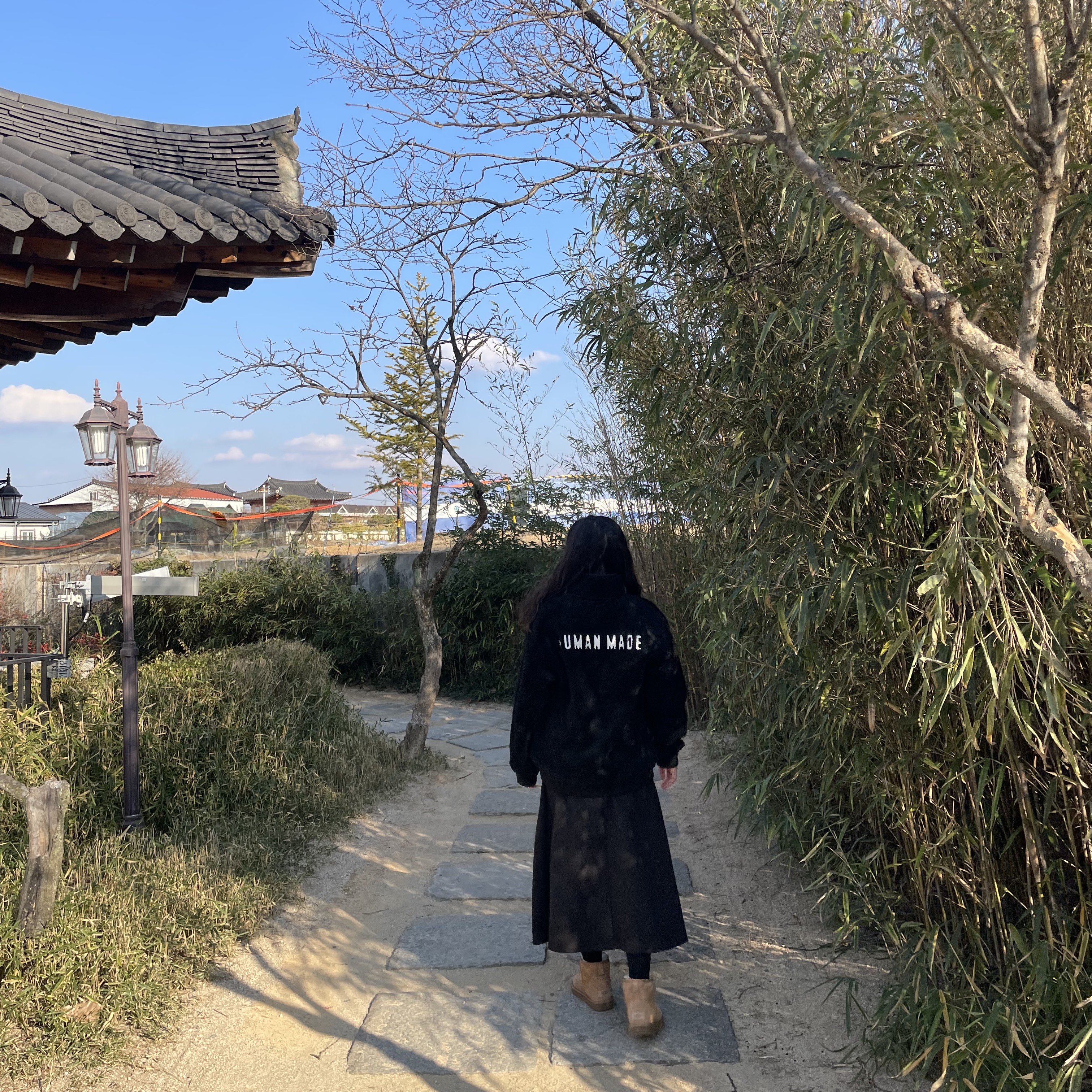 Human Made Boa Fleece Pullover Black 착용 스타일 - 2