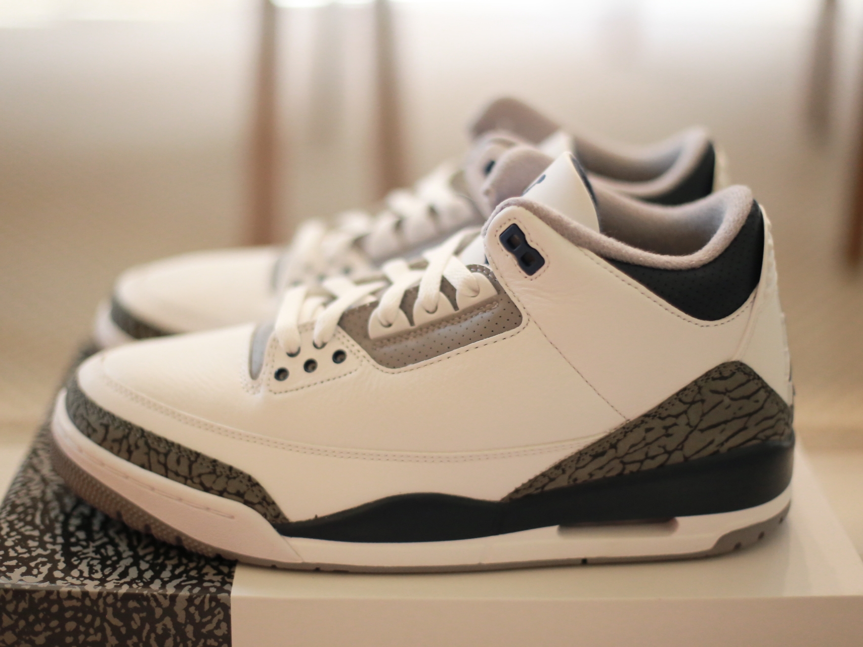 Jordan 3 Retro White Midnight Navy 착용 스타일 - 1