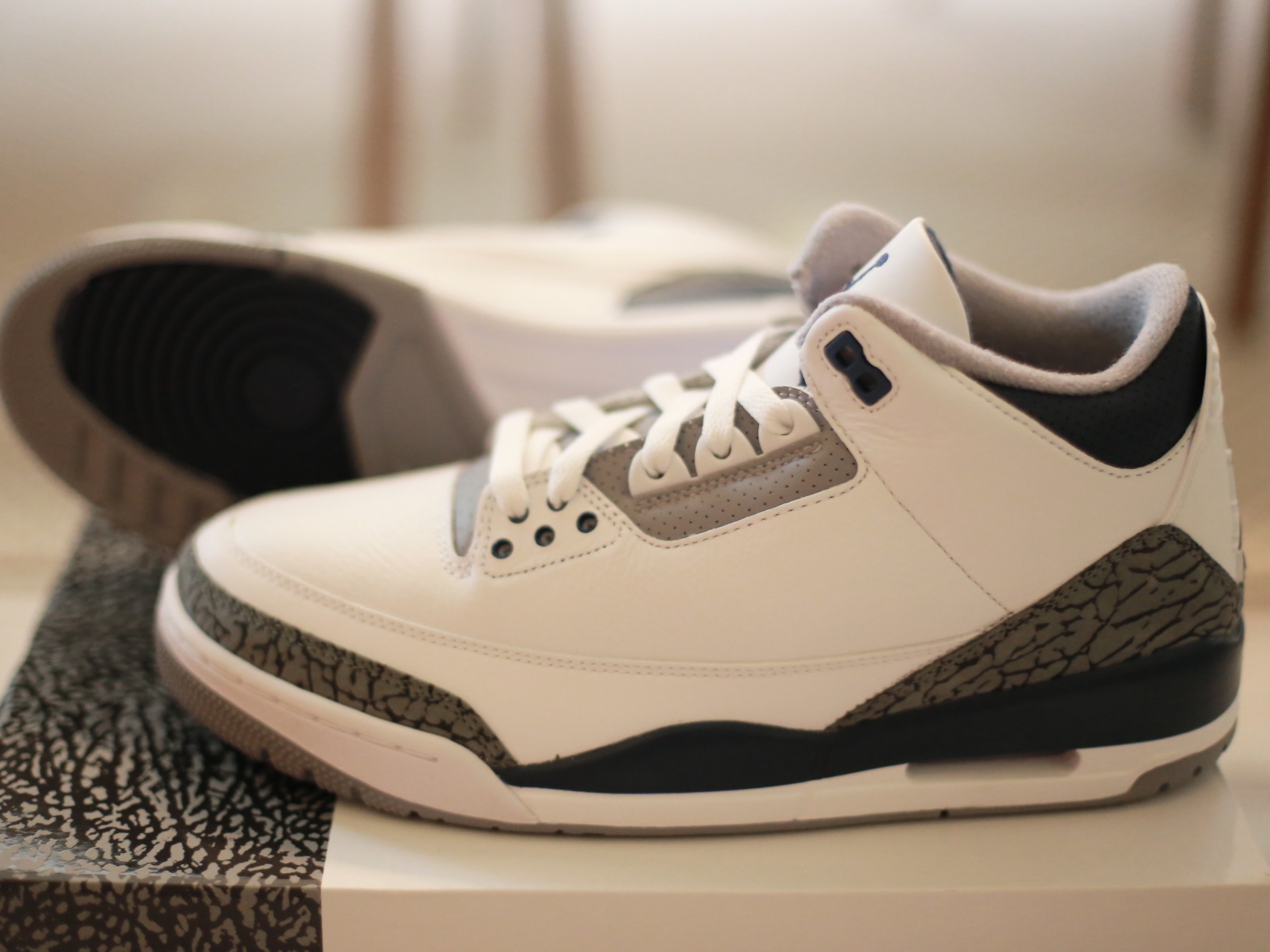 Jordan 3 Retro White Midnight Navy 착용 스타일 - 4