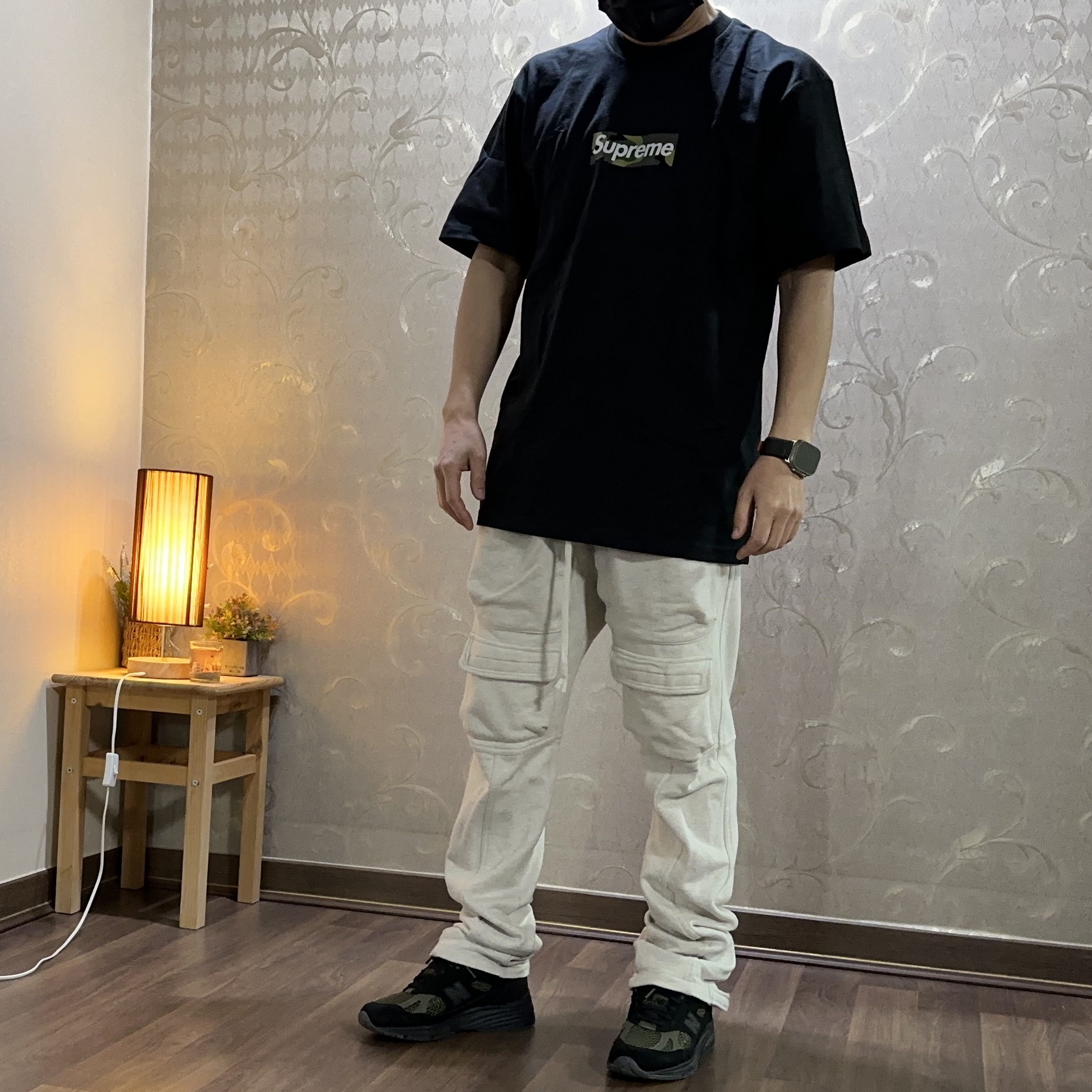 Supreme Box Logo T-Shirt Black - 23FW 착용 스타일 - 3