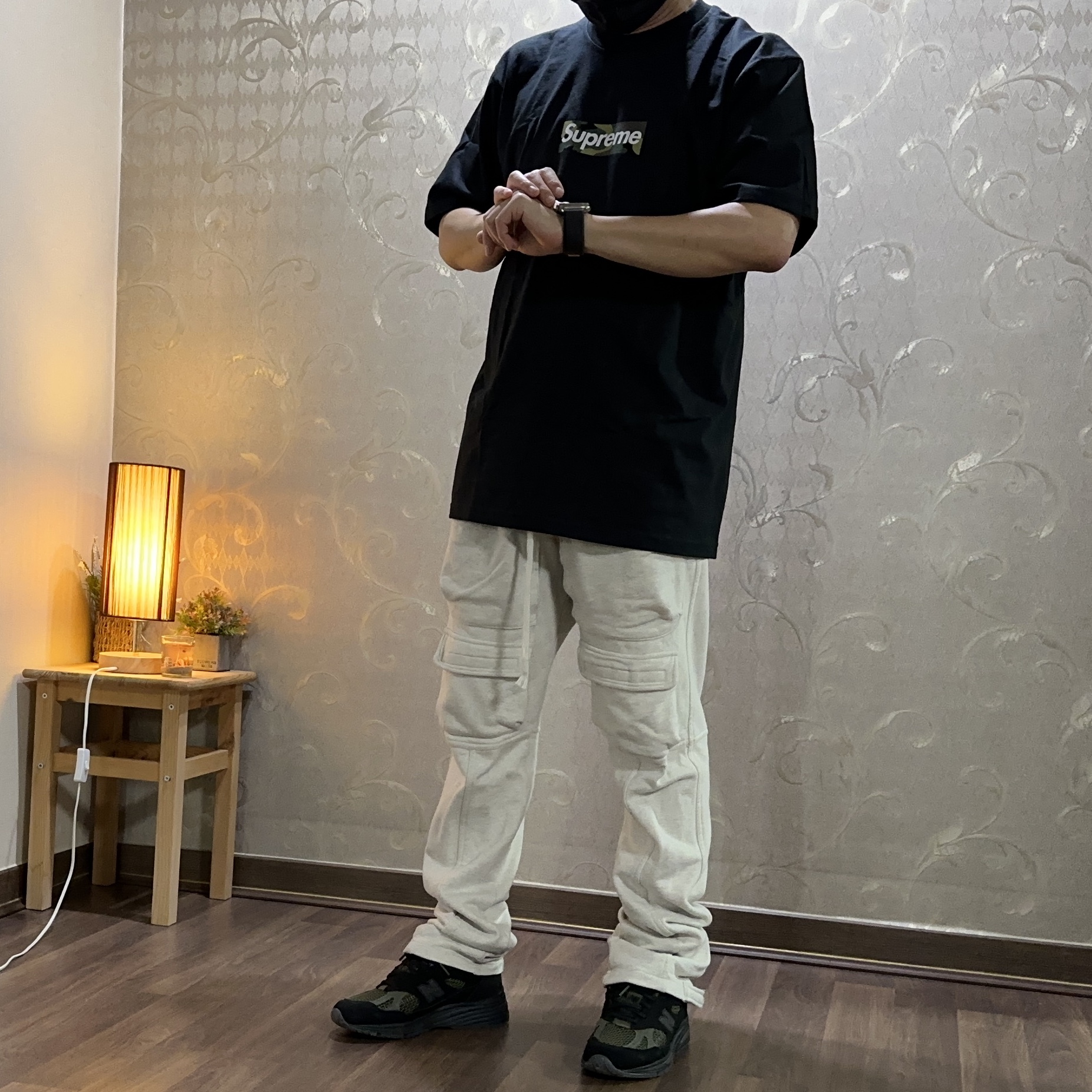 Supreme Box Logo T-Shirt Black - 23FW 착용 스타일 - 2