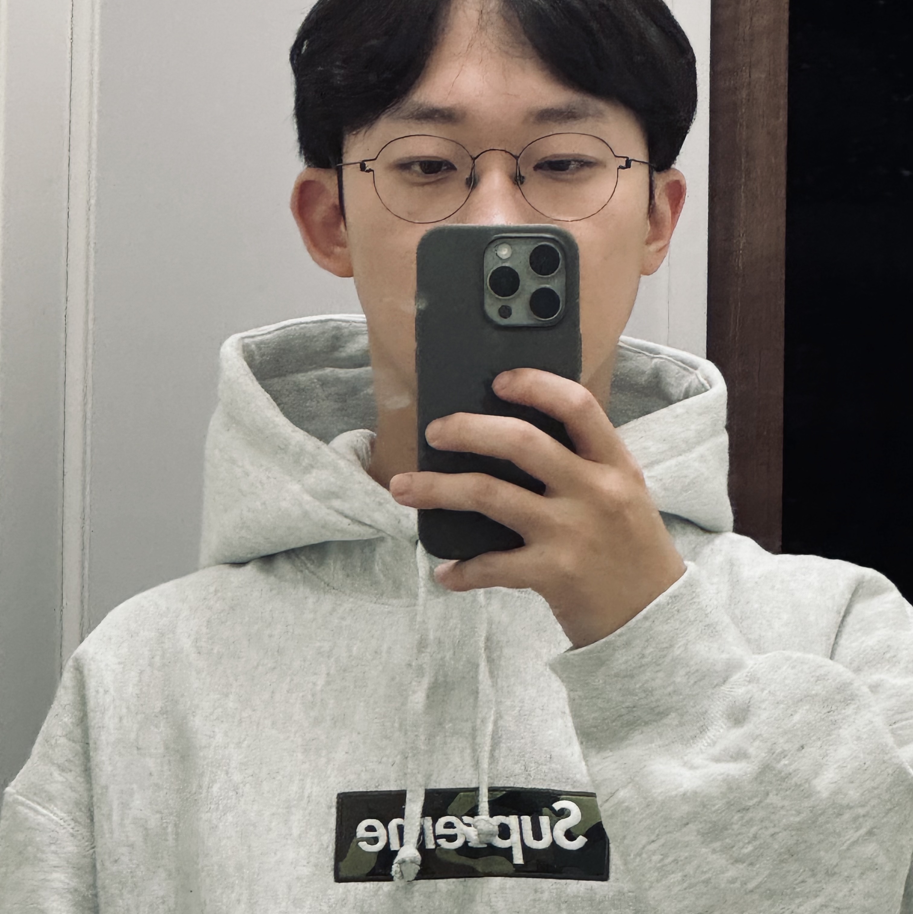 Supreme Box Logo Hooded Sweatshirt Ash Grey - 23FW 착용 스타일