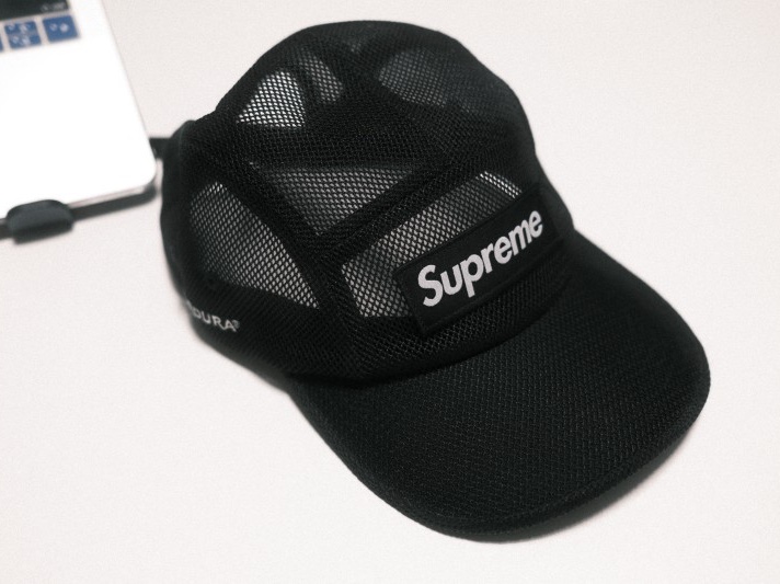 Supreme Mesh Cordura Camp Cap Black - 23SS 착용 스타일 - 1