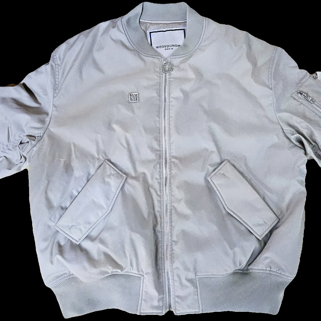 Wooyoungmi Back Logo MA-1 Beige - 23SS 착용 스타일 - 1
