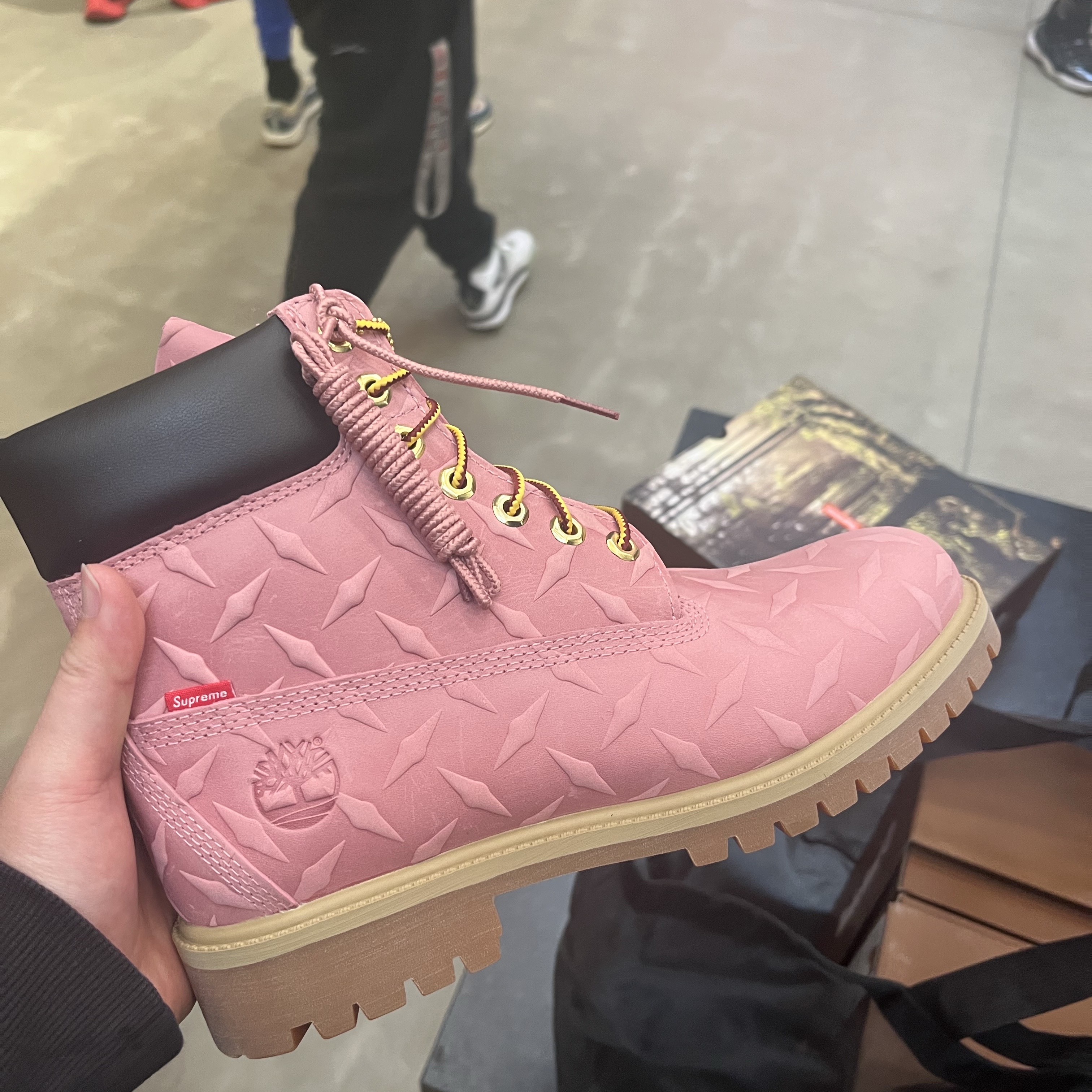 Timberland x Supreme Diamond Plate 6 Inch Premium Waterproof Boot Black - 23FW - Medium, Stussy Work Pant Alfonso Canvas Multi 착용 스타일 - 3