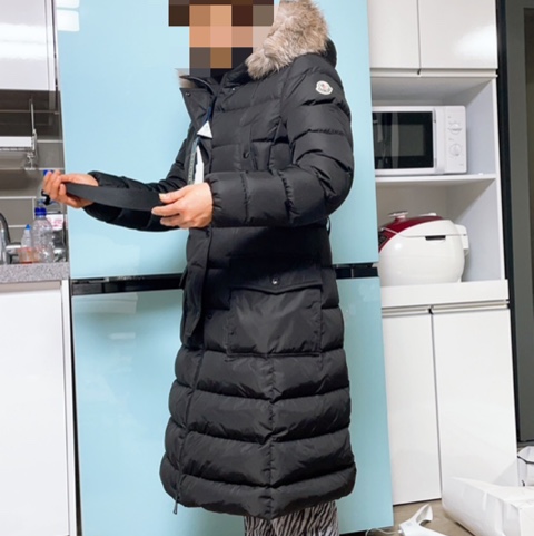 (W) 몽클레르 클로에 롱 다운 자켓 블랙 - 23FW 착용 스타일
